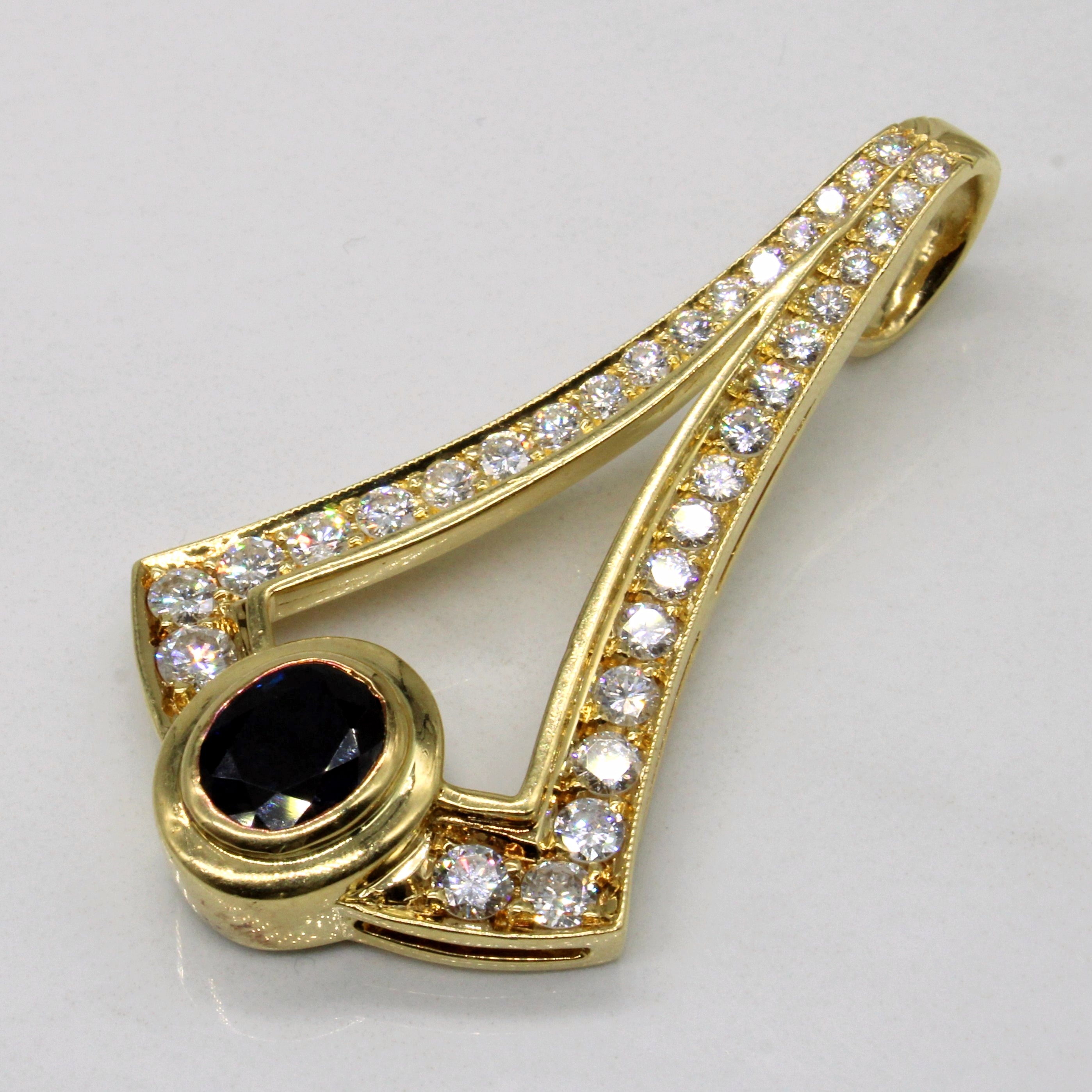 Sapphire & Diamond Drop Pendant | 1.85ct, 1.35ctw |