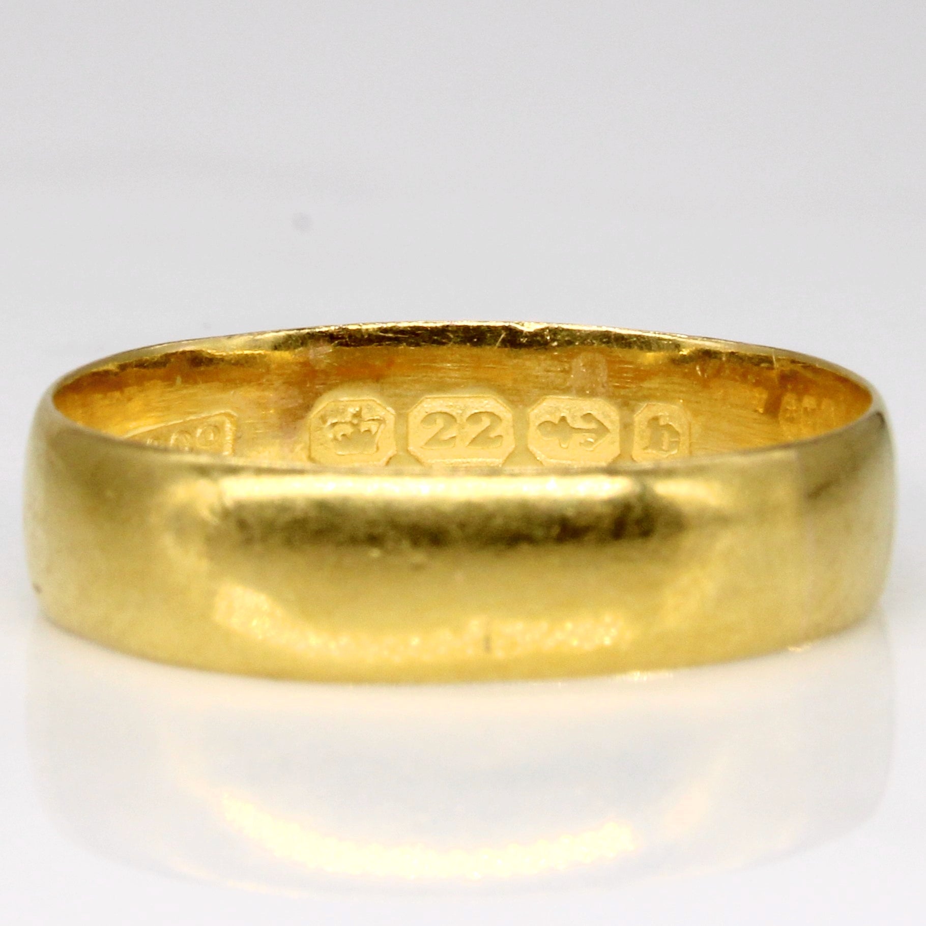 Victorian 1876 Birmingham 22k Yellow Gold Band | SZ 9.25 |