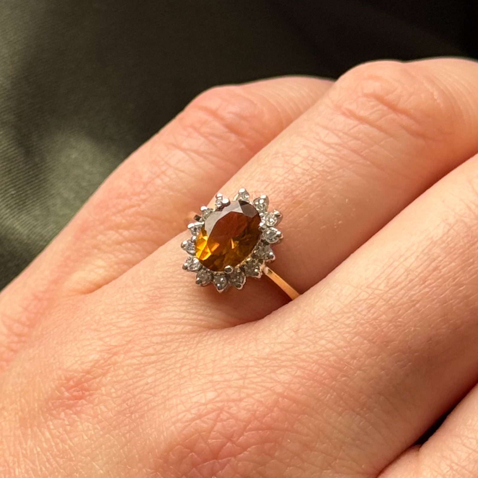 Mandarin Citrine & Diamond Ring | 1.14ct. 0.21ctw | SZ 5.75 |