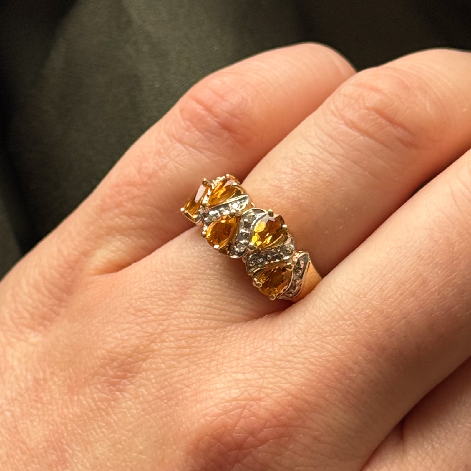 Citrine & Diamond Ring | 0.70ctw, 0.07ctw | SZ 5.75 |