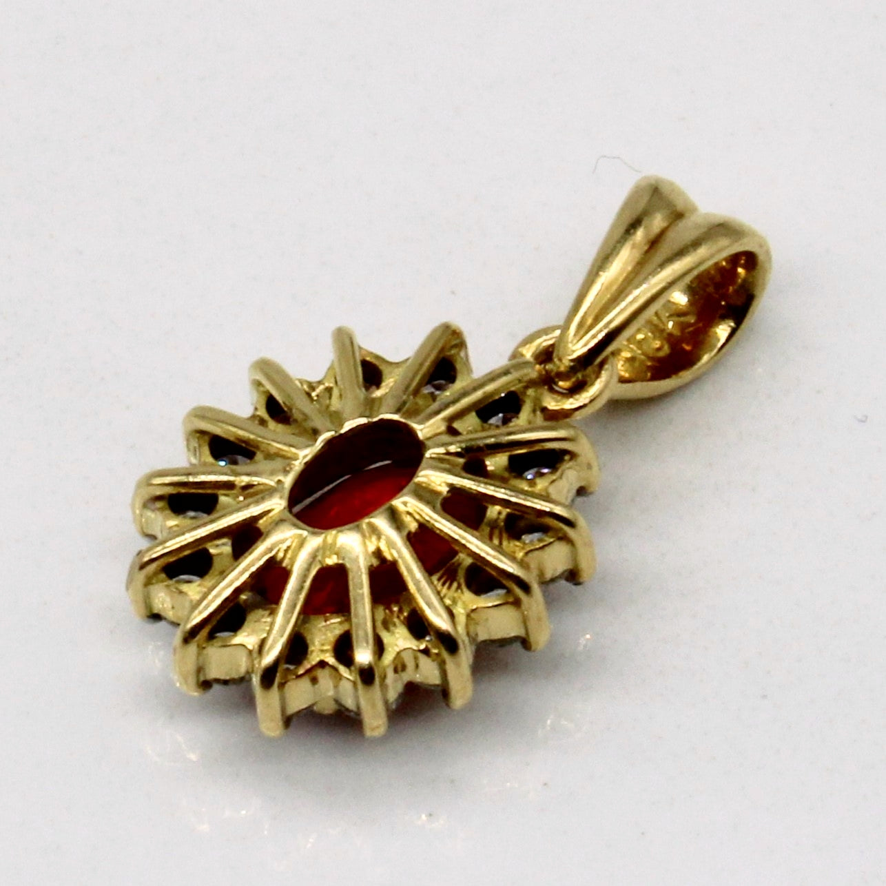 Synthetic Orange Sapphire & Diamond Pendant | 1.08ct, 0.21ctw |