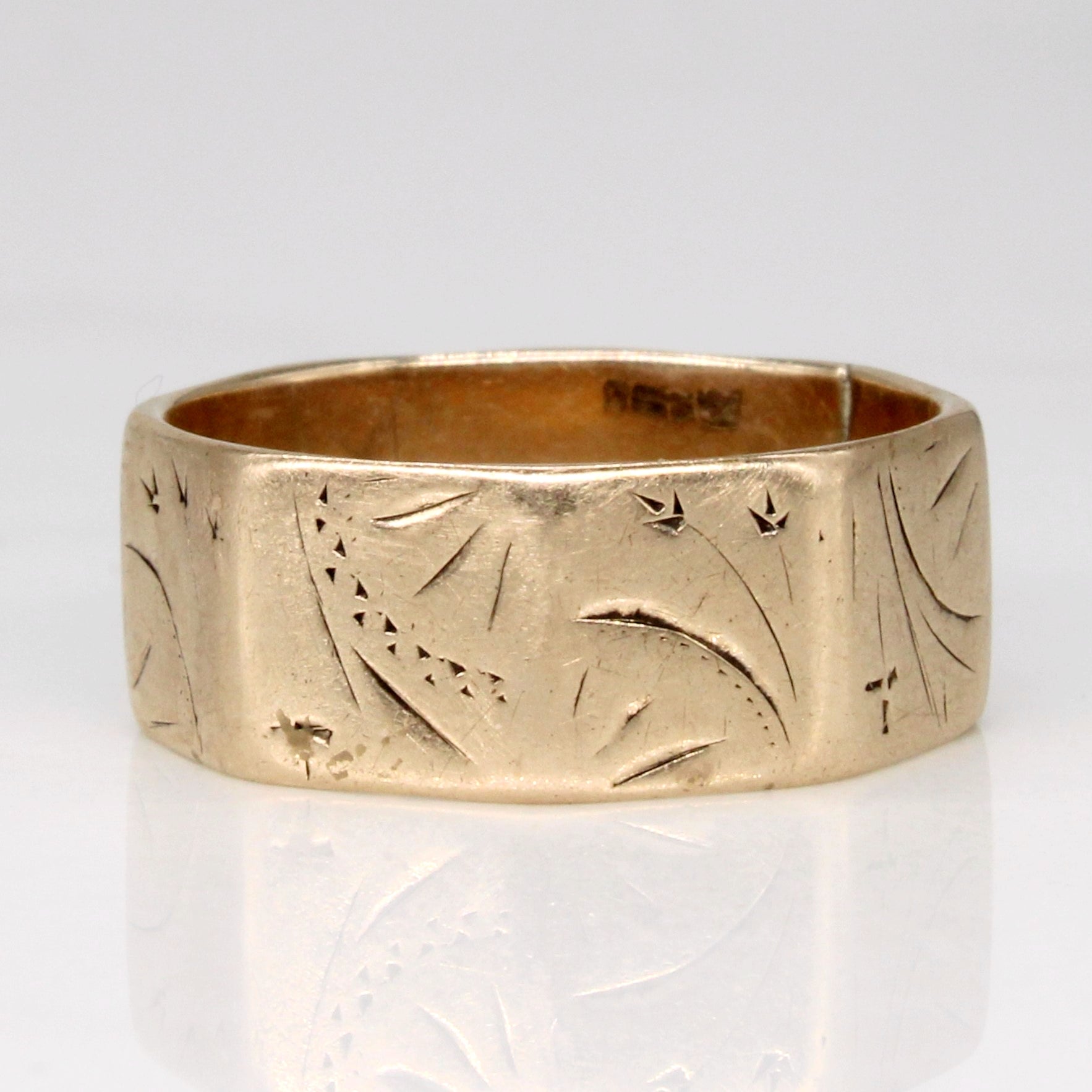 Bague vintage en or jaune 10 carats avec pseudo-poinçon | Taille 5,75 |