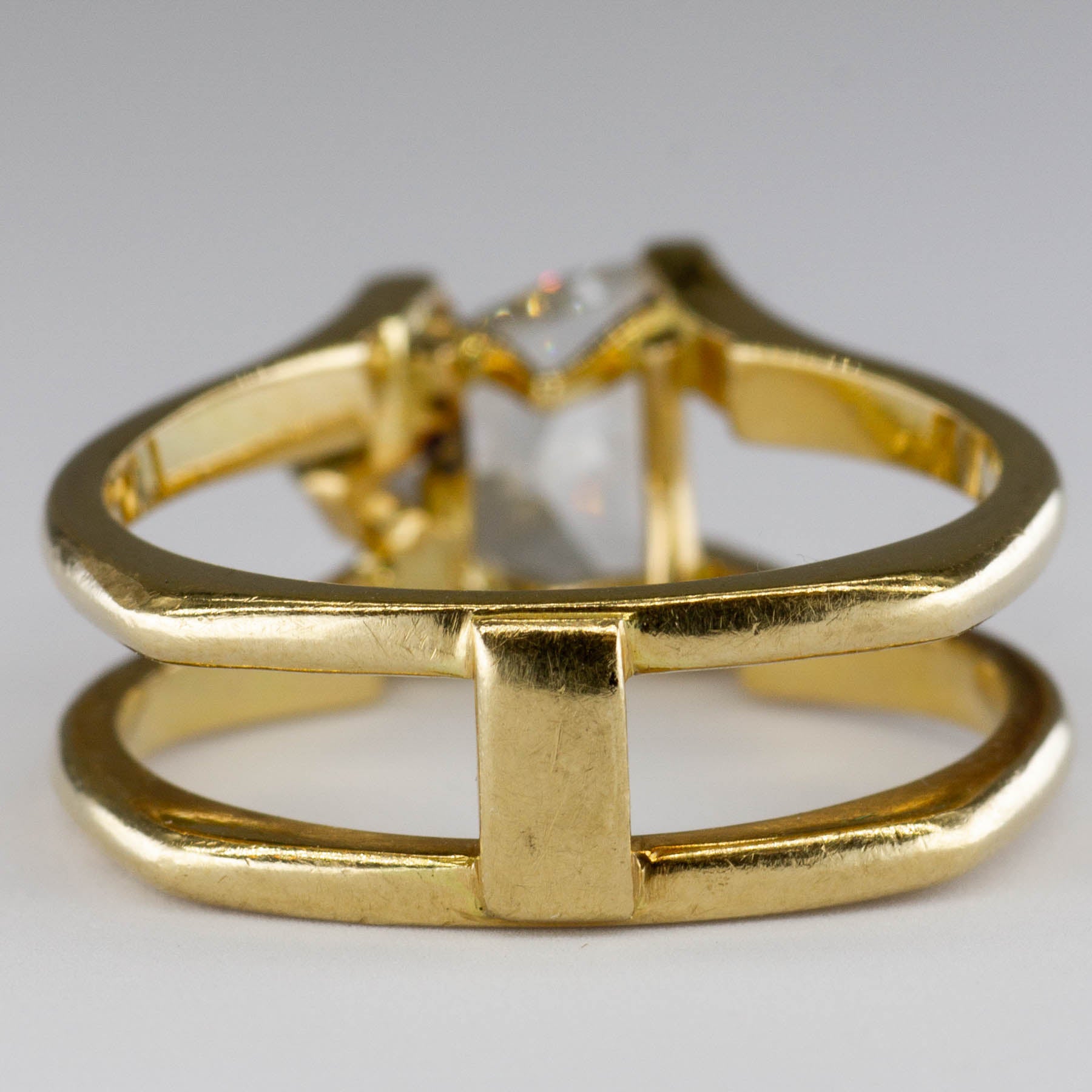 18k Yellow Gold Trillion Diamond Ring | 1.21 ct VS1 G | SZ 9