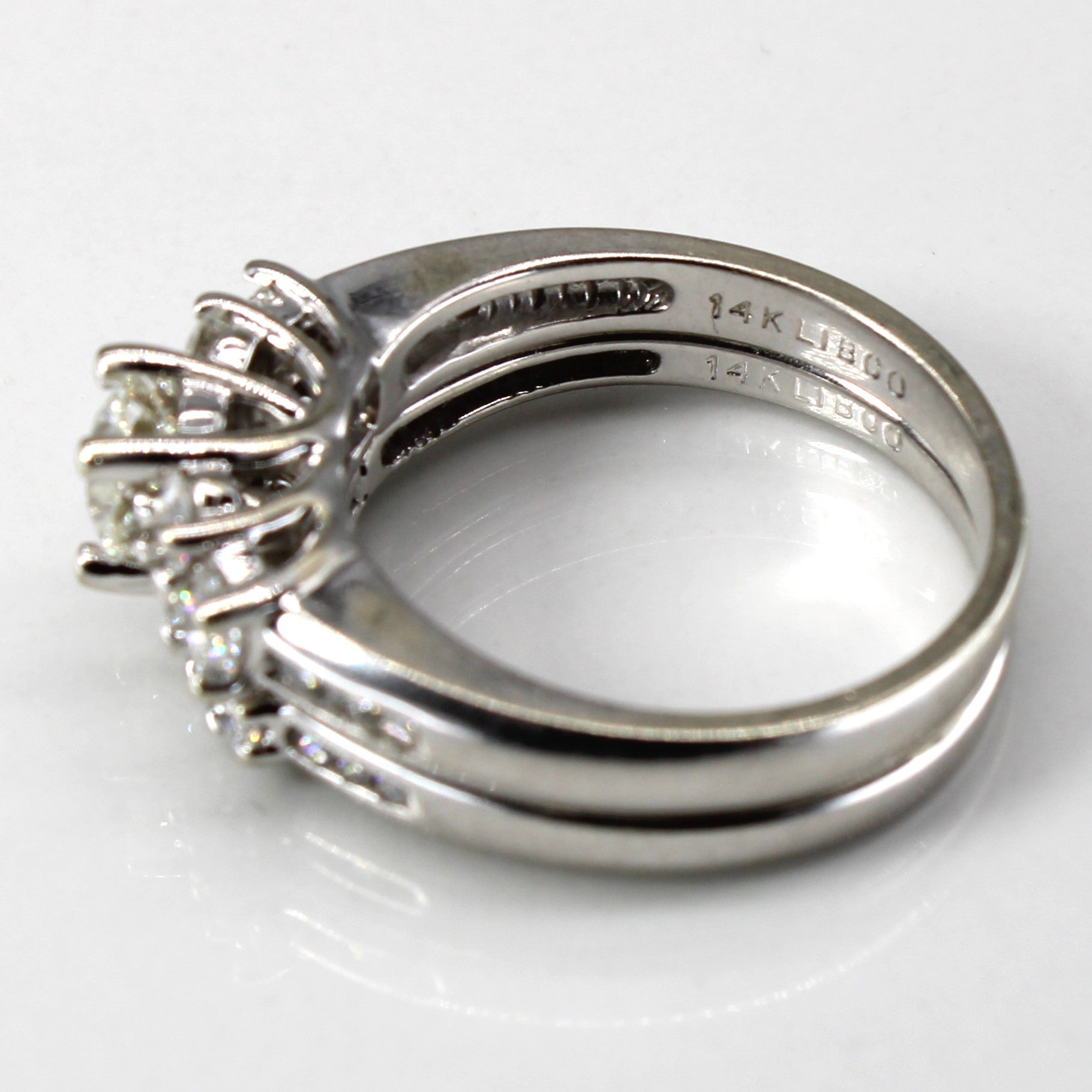 Cluster Diamond Engagement Ring Set | 1.35ctw I1 G/H | SZ 7.5 |