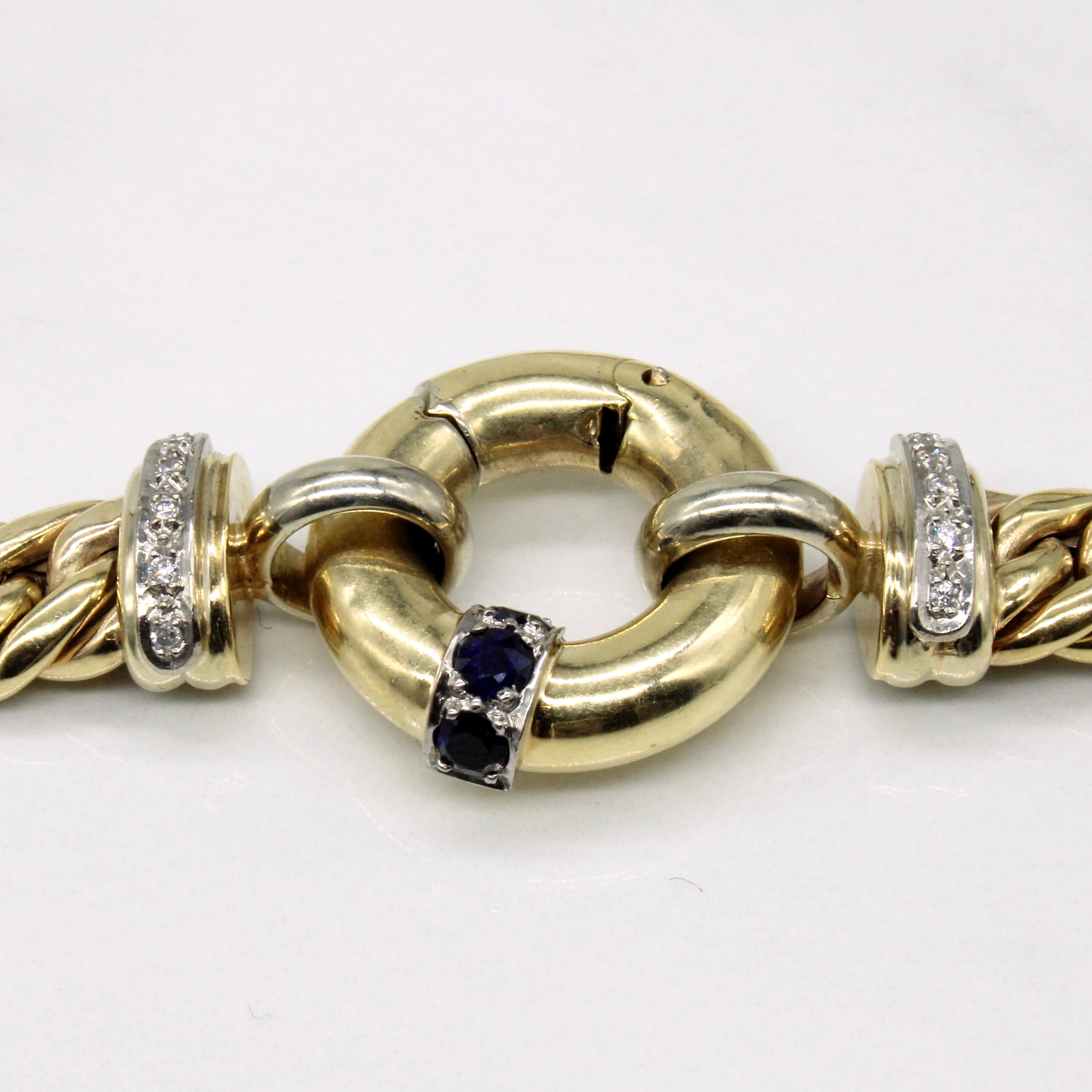 Collier avec fermoir saphir et diamants | 0,50 ct, 0,10 ct | 45,7 cm |