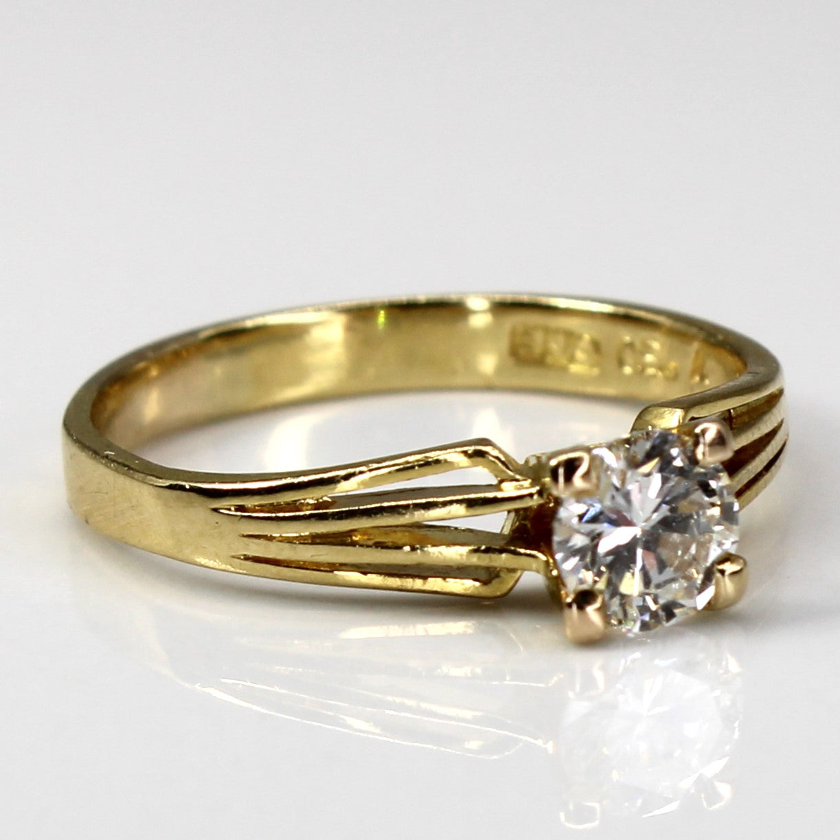 Solitaire Diamond Yellow Gold Ring | 0.50ct VS1/VS2 G/H | SZ 6.75 |