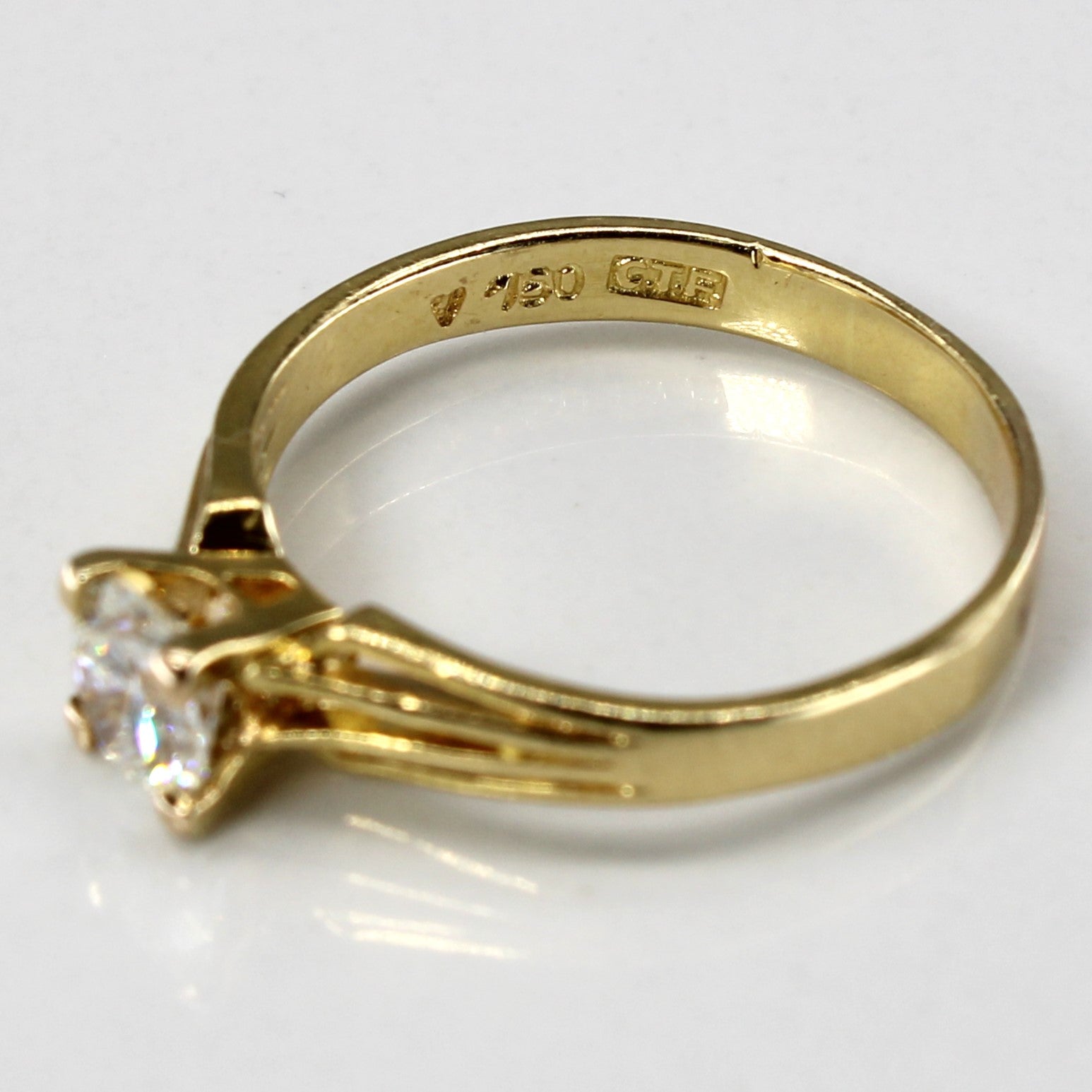 Solitaire Diamond Yellow Gold Ring | 0.50ct VS1/VS2 G/H | SZ 6.75 |