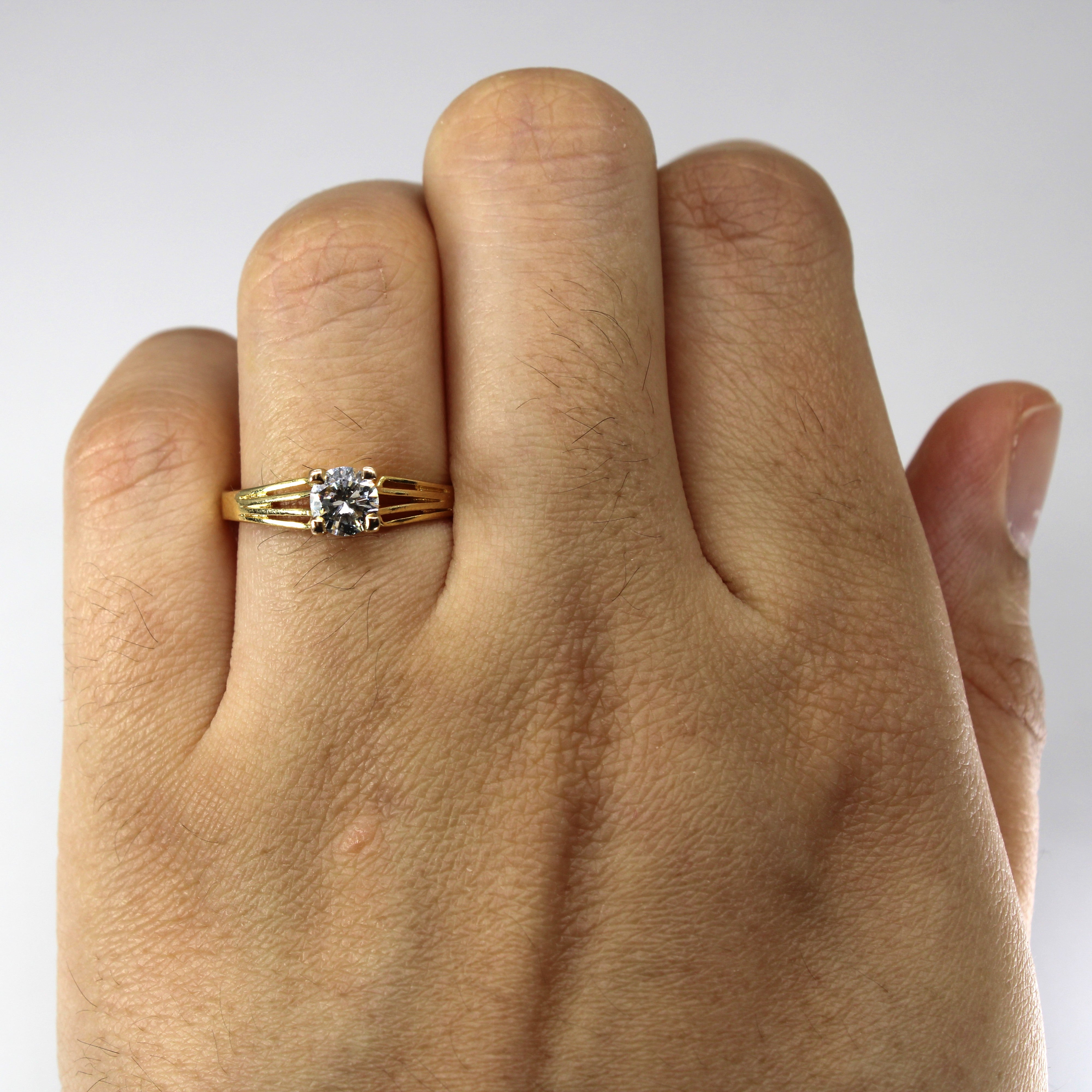 Solitaire Diamond Yellow Gold Ring | 0.50ct VS1/VS2 G/H | SZ 6.75 |