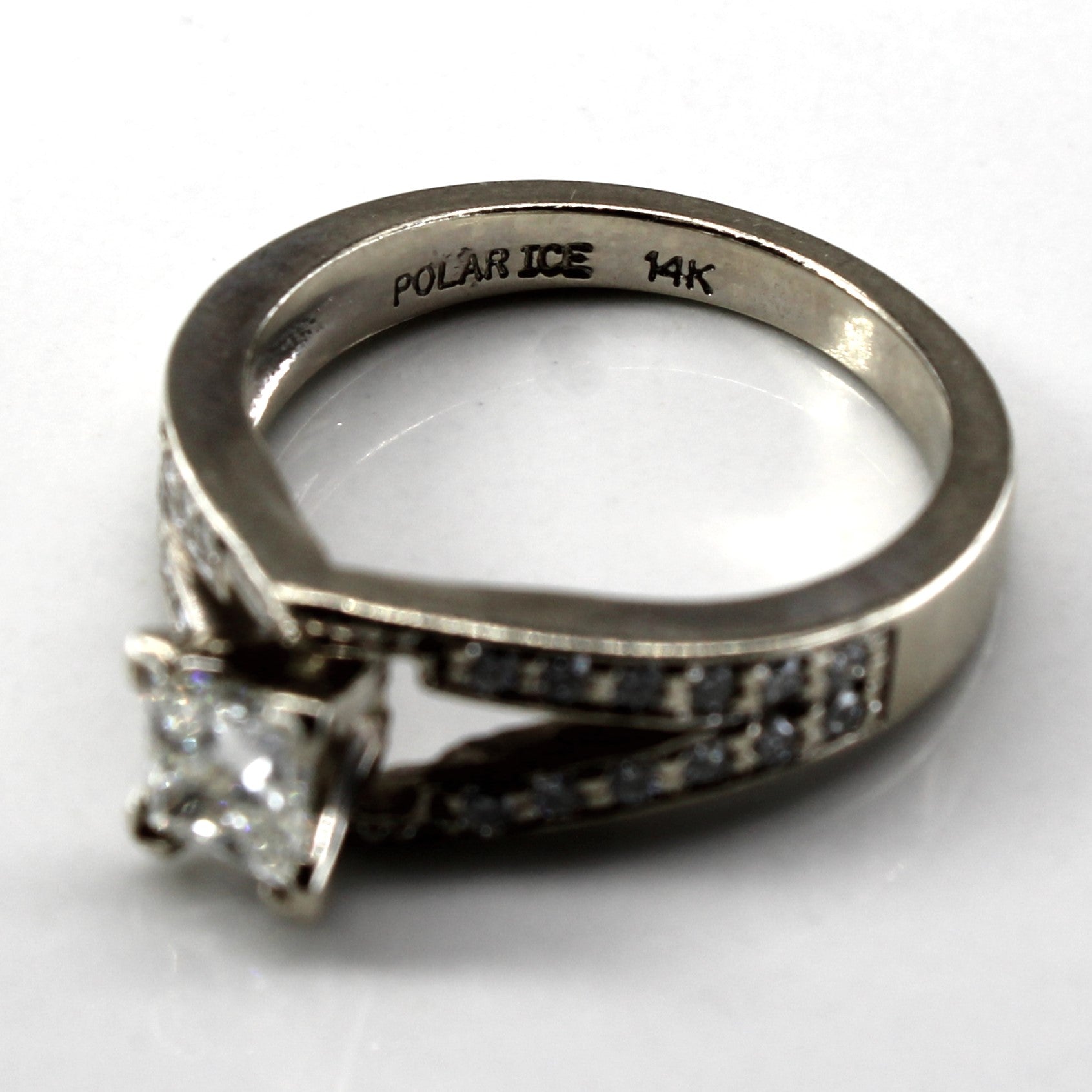 Split Shank Princess Diamond Engagement Ring | 0.89ctw VS1/VS2 G/H | SZ 6.5 |