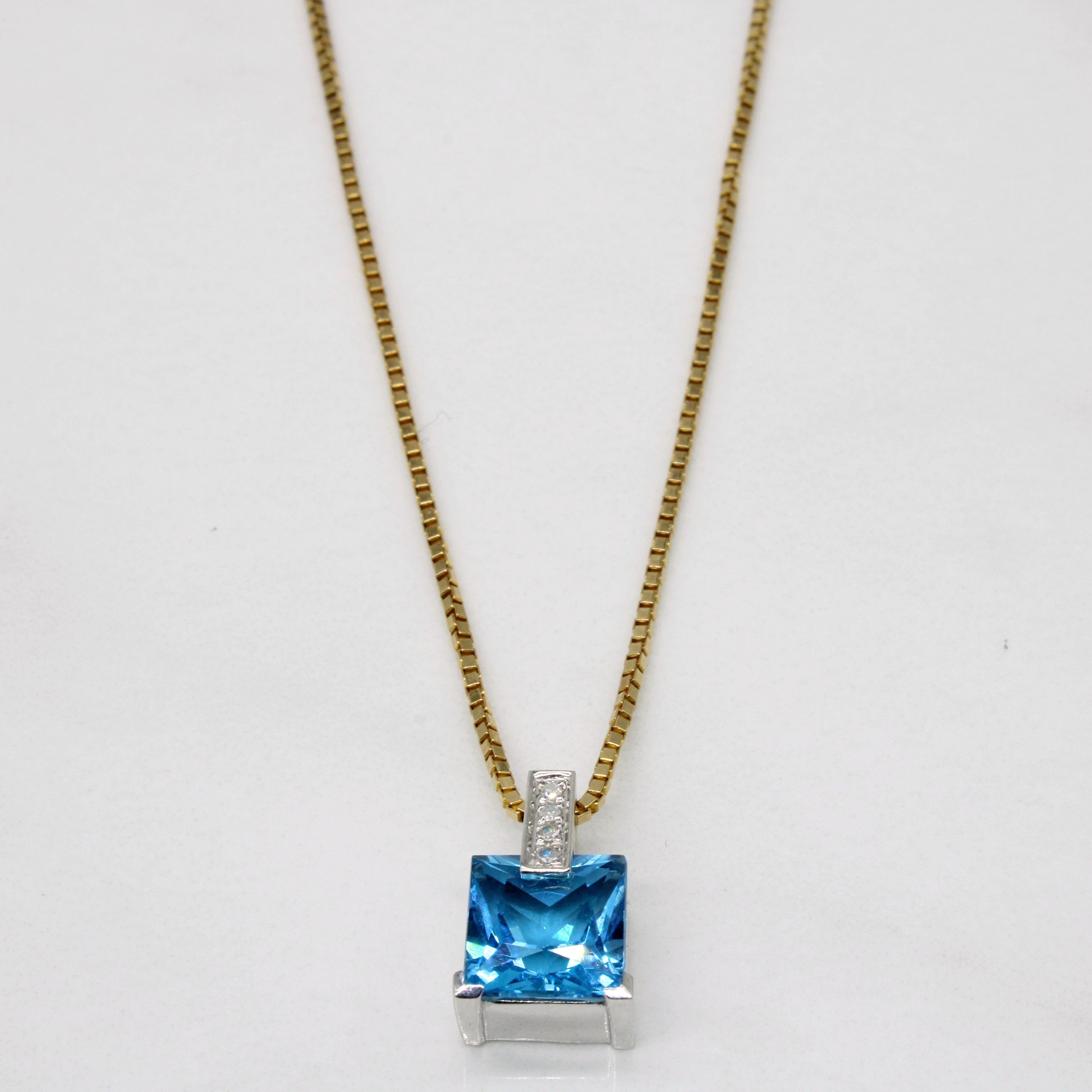 Pendentif et collier en topaze et diamants | 2,95 ct, 0,02 ct au total | 50,8 cm (20 po) |
