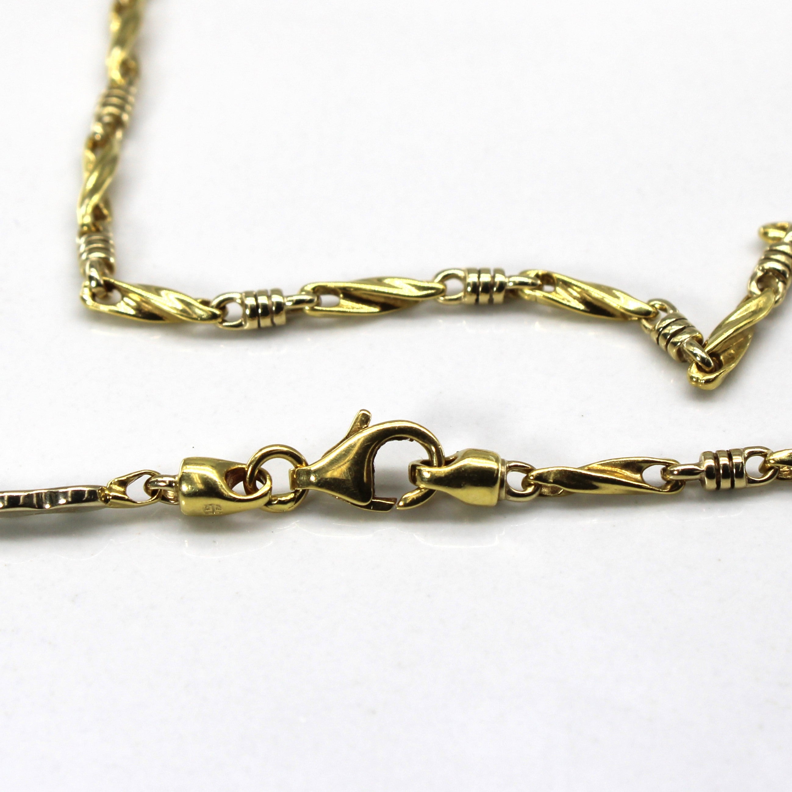 18k Yellow Gold Twisted Link Chain | 17"|