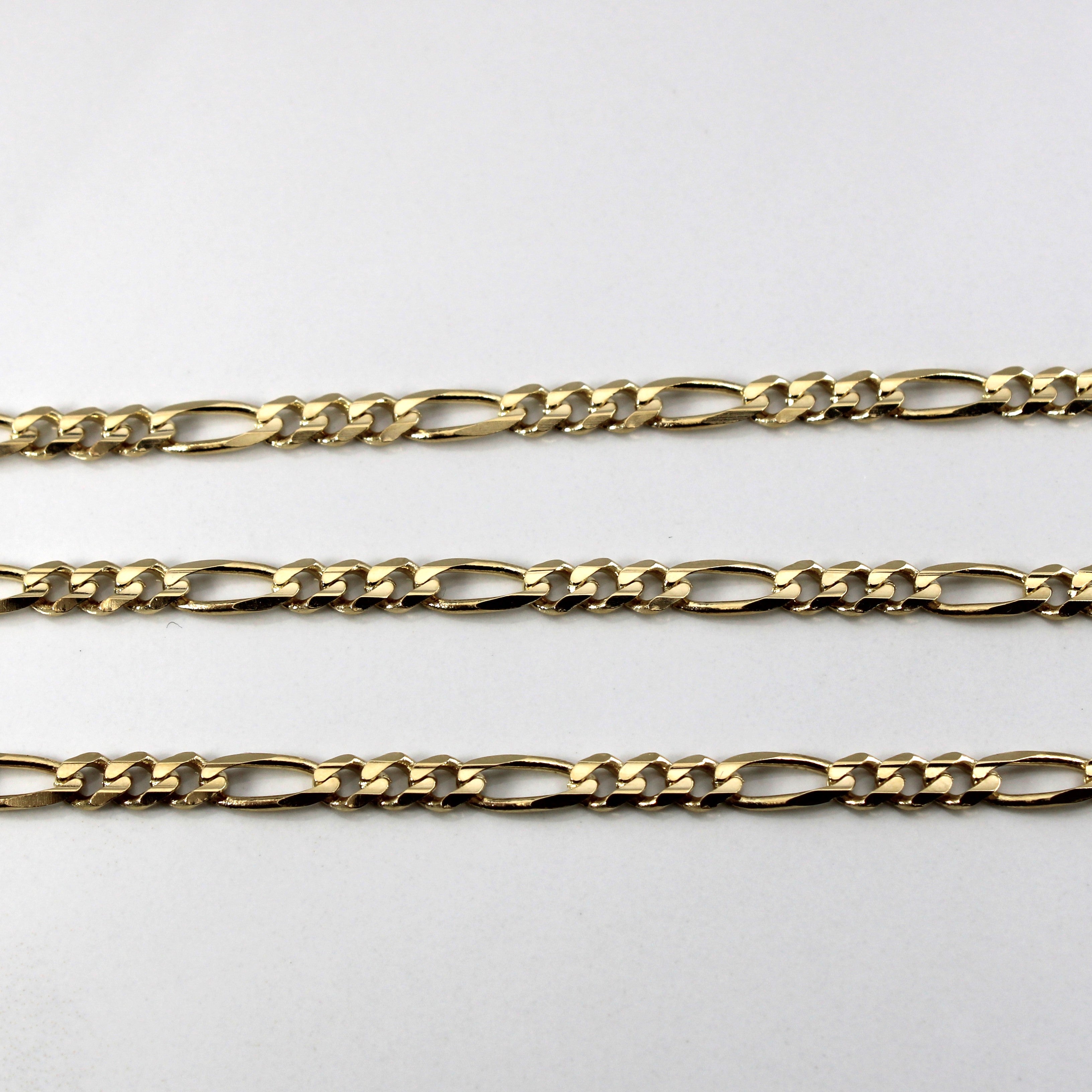 10k Yellow Gold Figaro Link Chain | 22"|