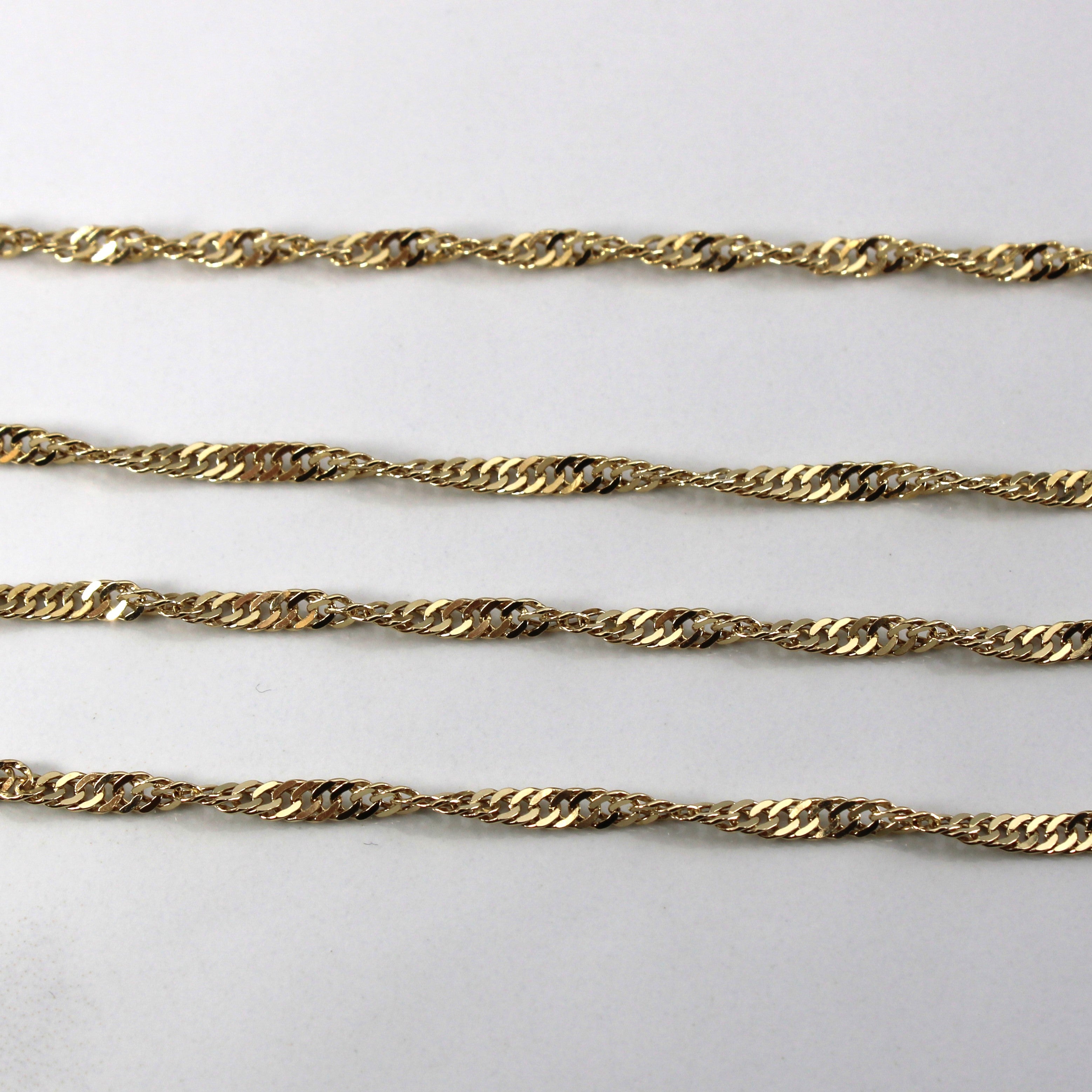 10k Yellow Gold Singapore Chain | 25"|