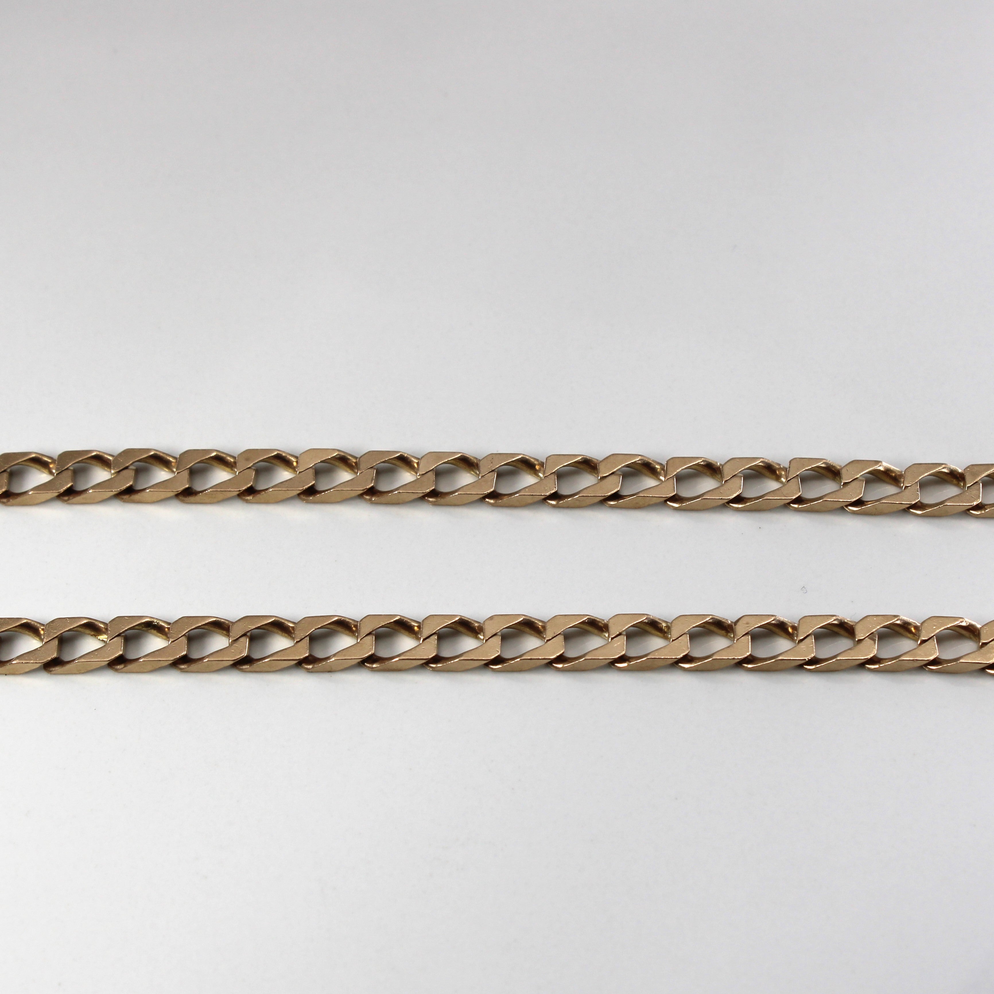 10k Yellow Gold Curb Link Chain | 14"|