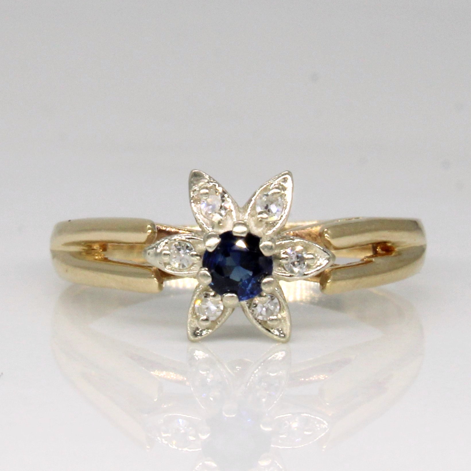 Sapphire & Diamond High Set Ring | 0.12ct, 0.03ctw | SZ 5.25 |