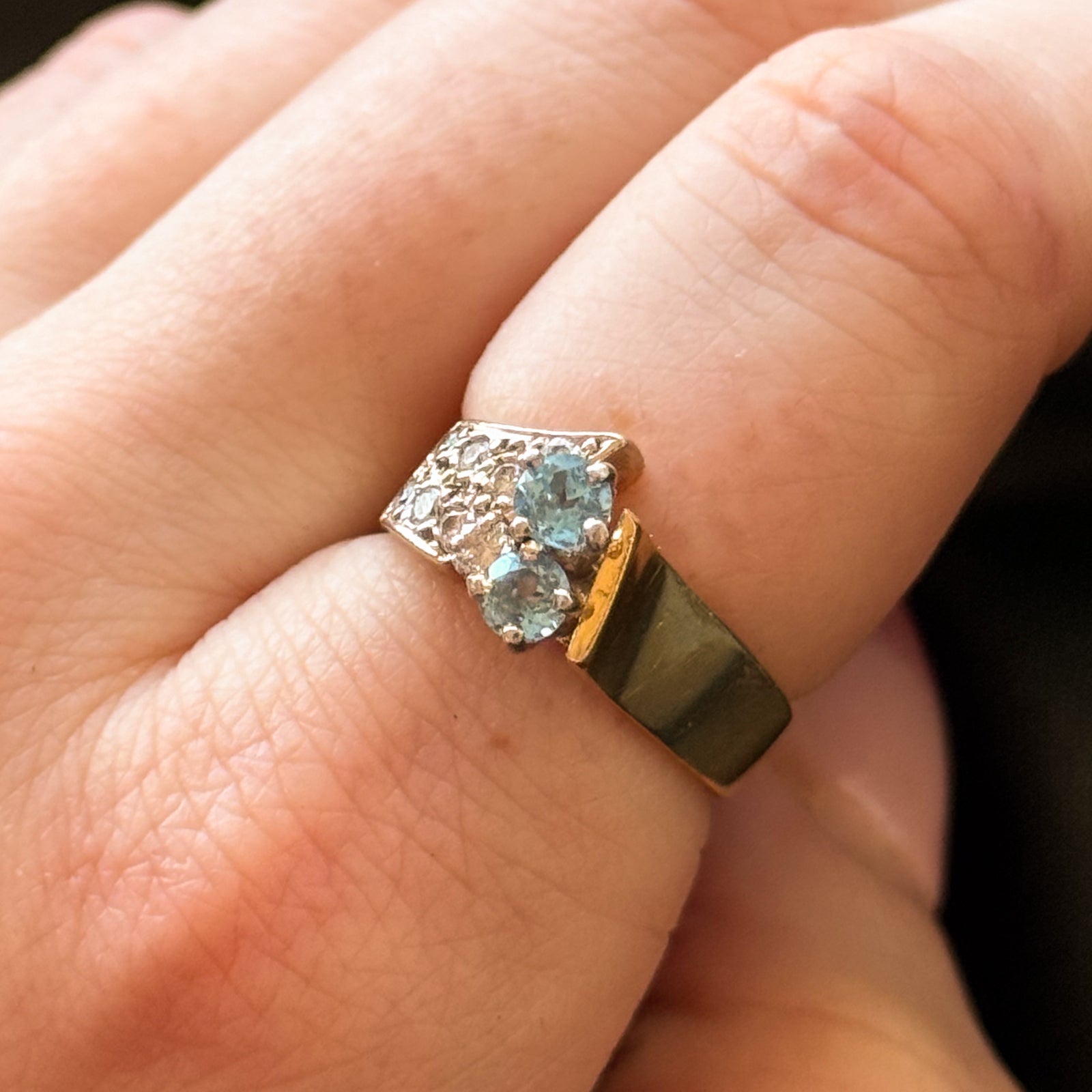 Blue Topaz & Diamond Ring | 0.40ctw, 0.22ctw | SZ 5.75 |