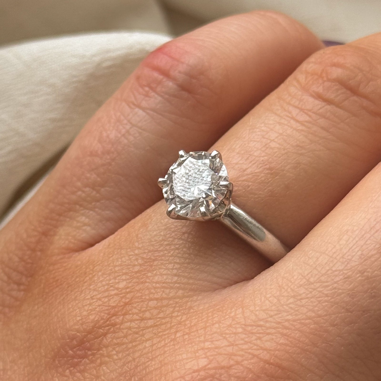 2ct+ Natural Diamond Solitaire Ring with GIA grading | 2.03ct VVS1 G Ex | SZ 5.5 |