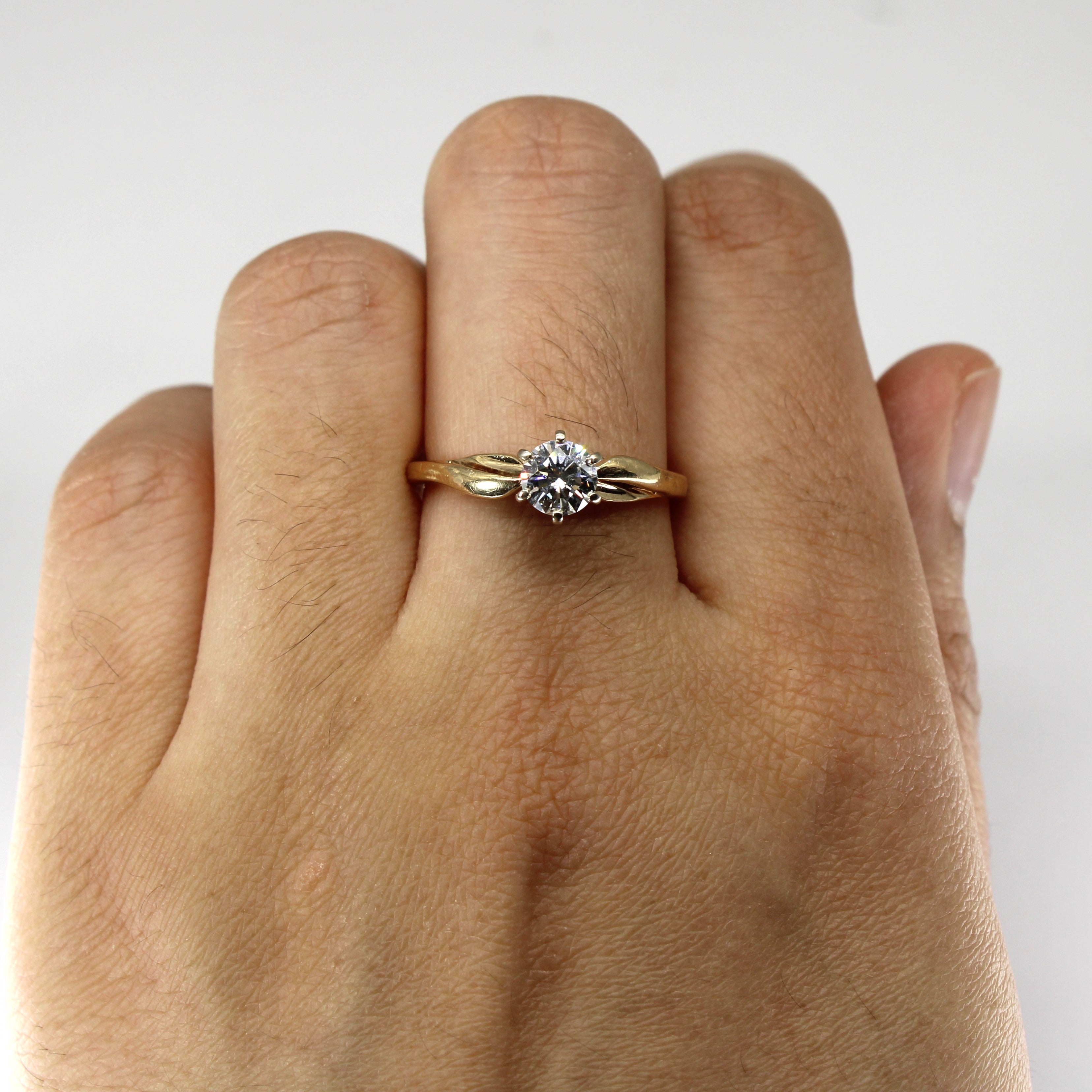 Six Prong Solitaire Diamond Ring | 0.58ct SI2 H/I | SZ 8 |