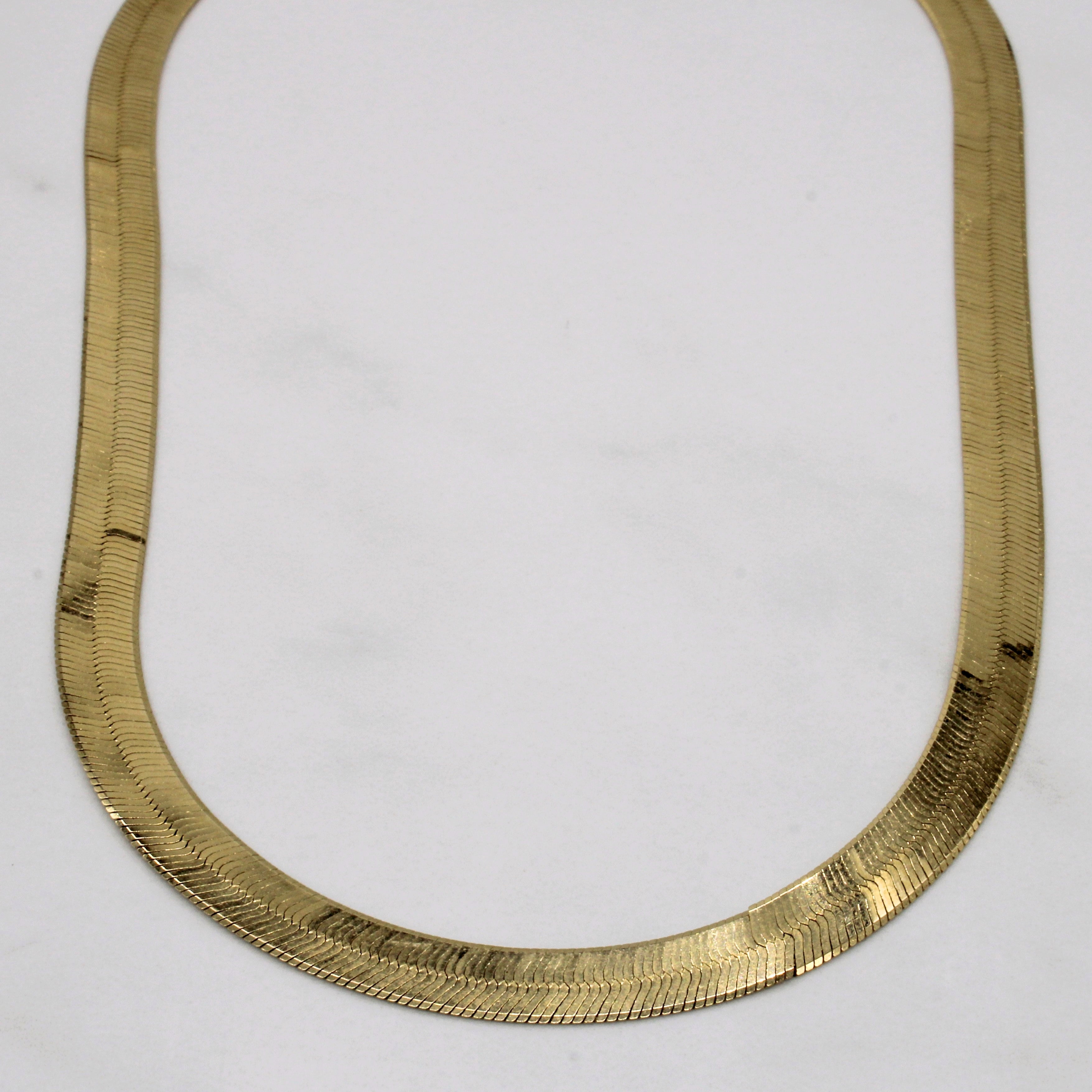 Chaîne à chevrons en or jaune 14 carats | 16" |