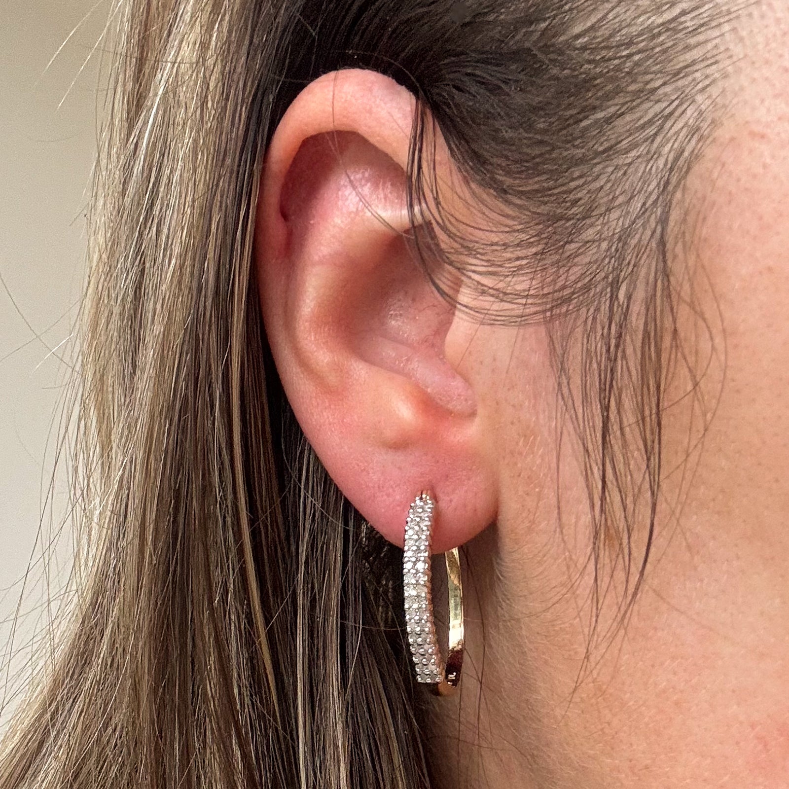 Cluster Diamond Hoop 10k Earrings | 0.51ctw |