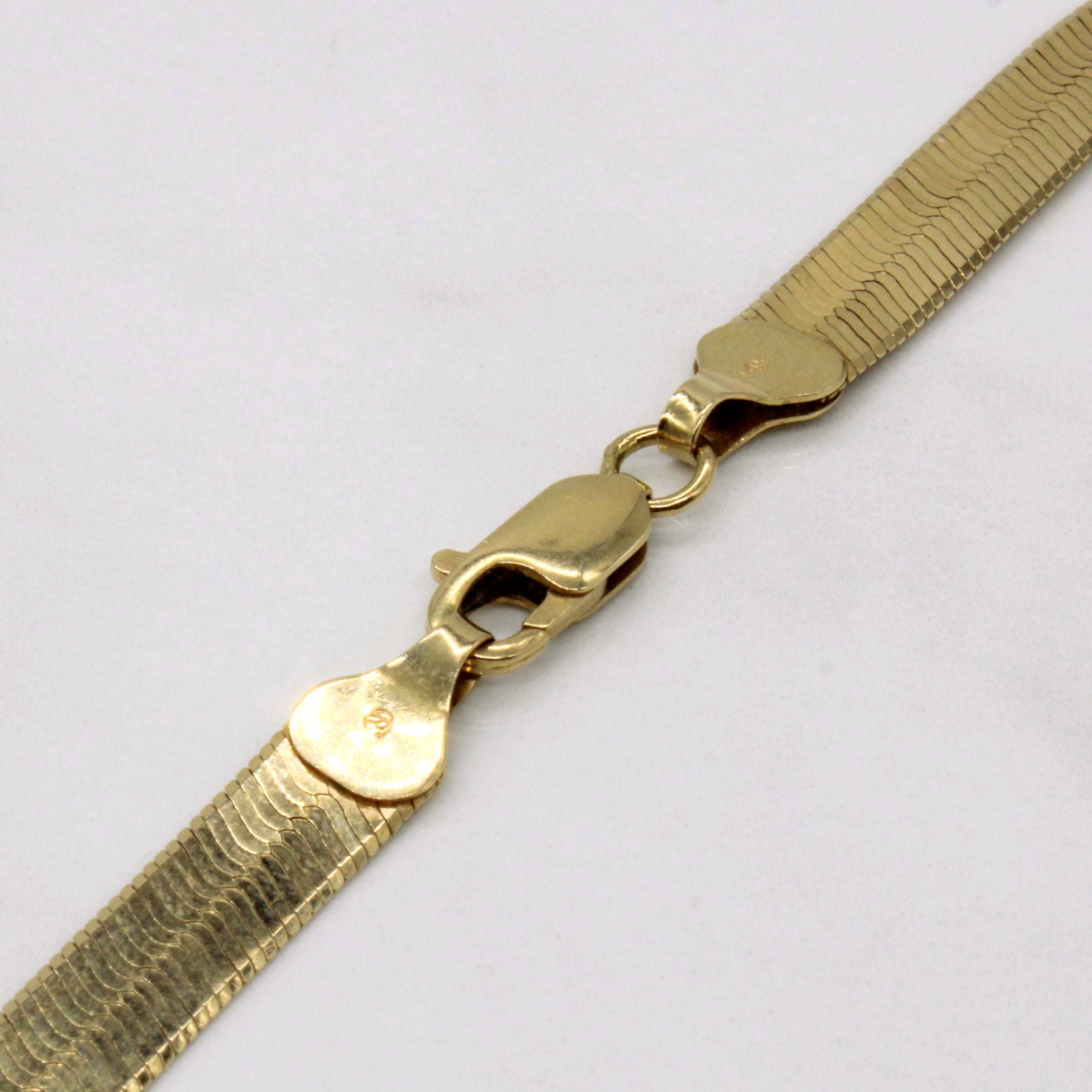 Chaîne à chevrons en or jaune 14 carats | 16" |