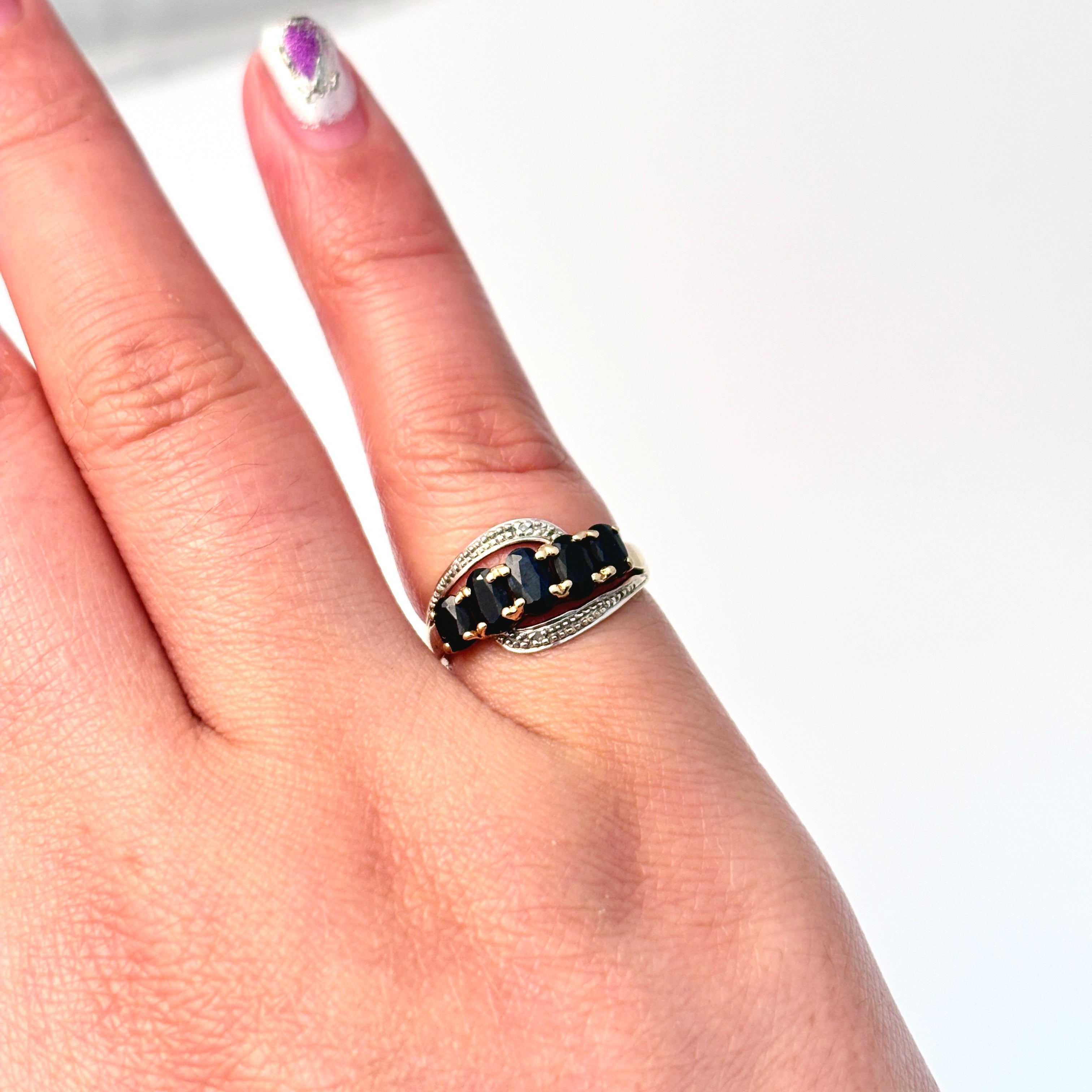 10k Yellow Gold Sapphire and Diamond Ring | 1.85ctw, 0.01ctw | SZ 4.25