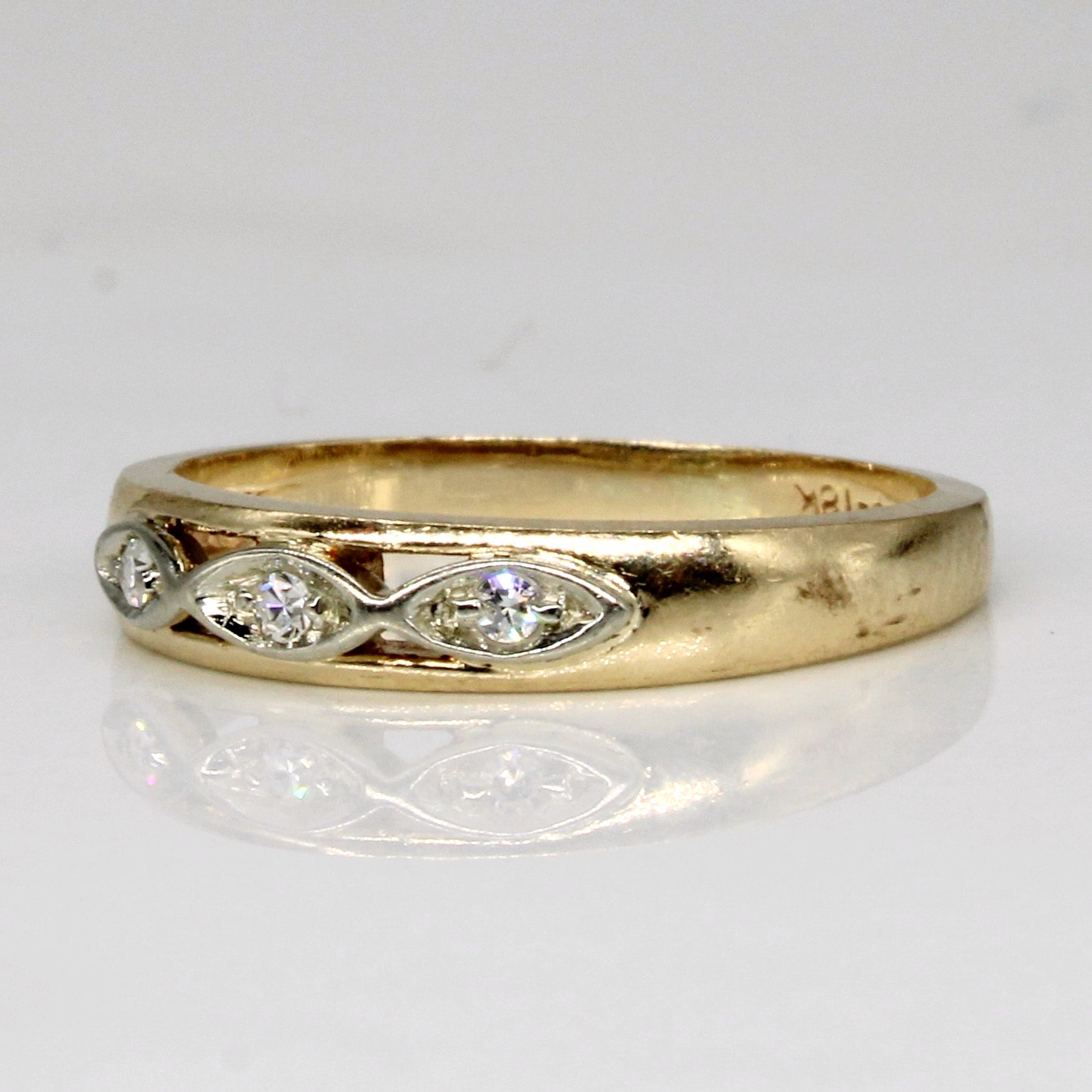 Bague trois diamants | 0,03 ct au total | Taille 4,25 |