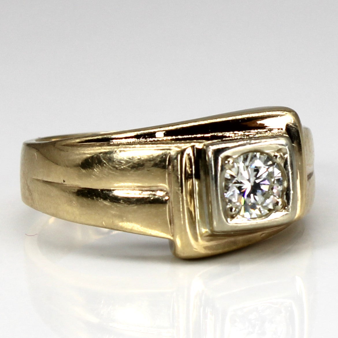 Solitaire Diamond Yellow Gold Ring | 0.50ct VS2 G/H | SZ 11 |