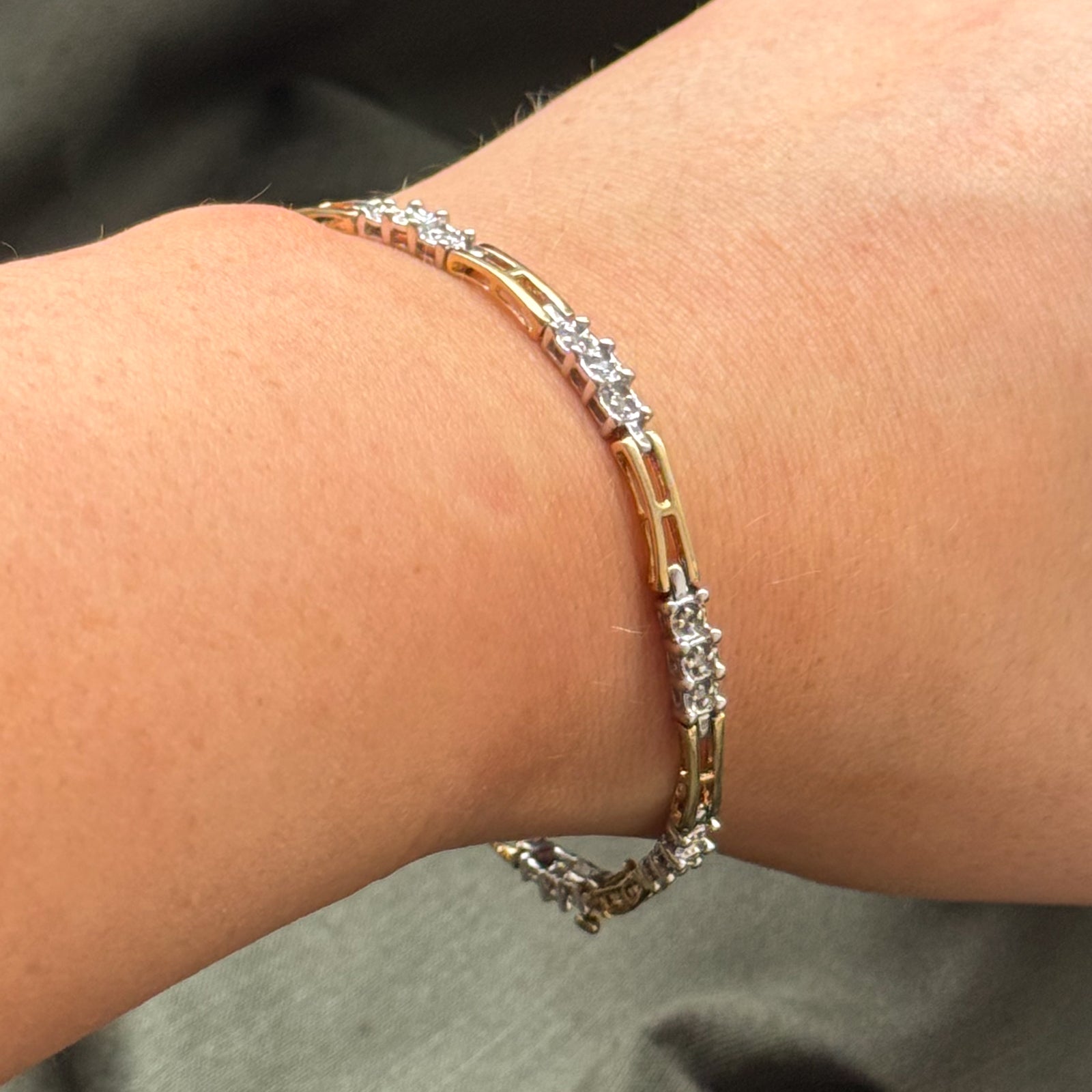 Two Tone Gold Diamond Bracelet | 0.24ctw | 7" |