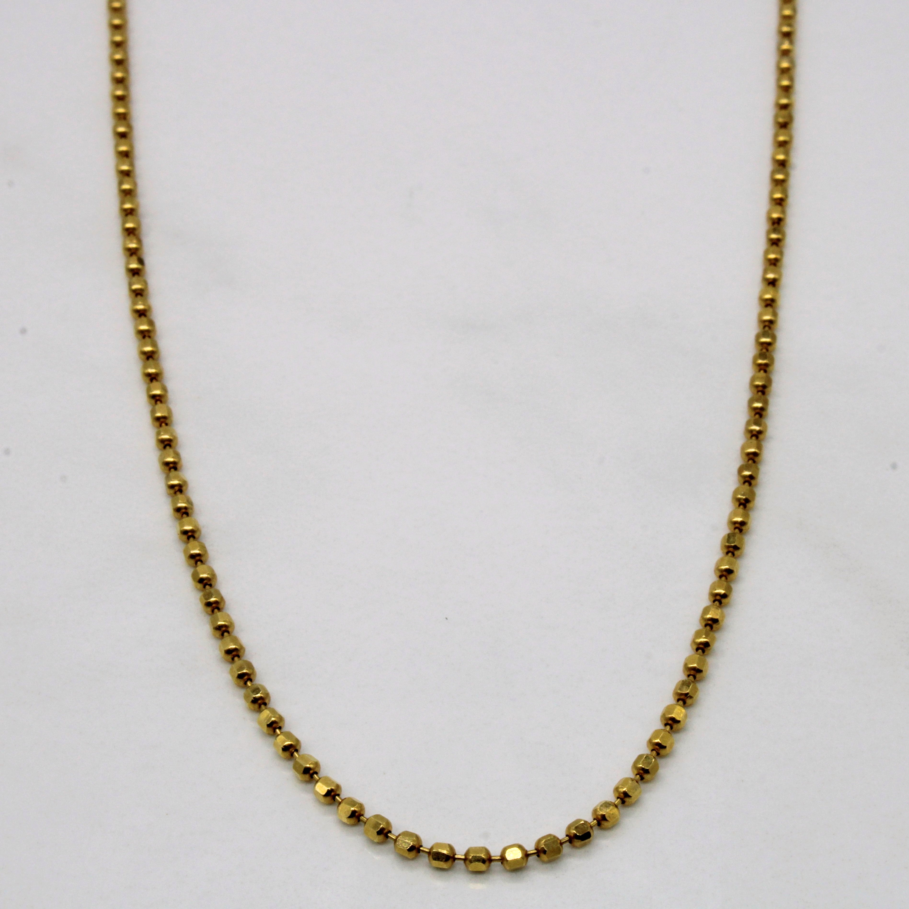 Chaîne à billes en or jaune 18 carats | 16" |