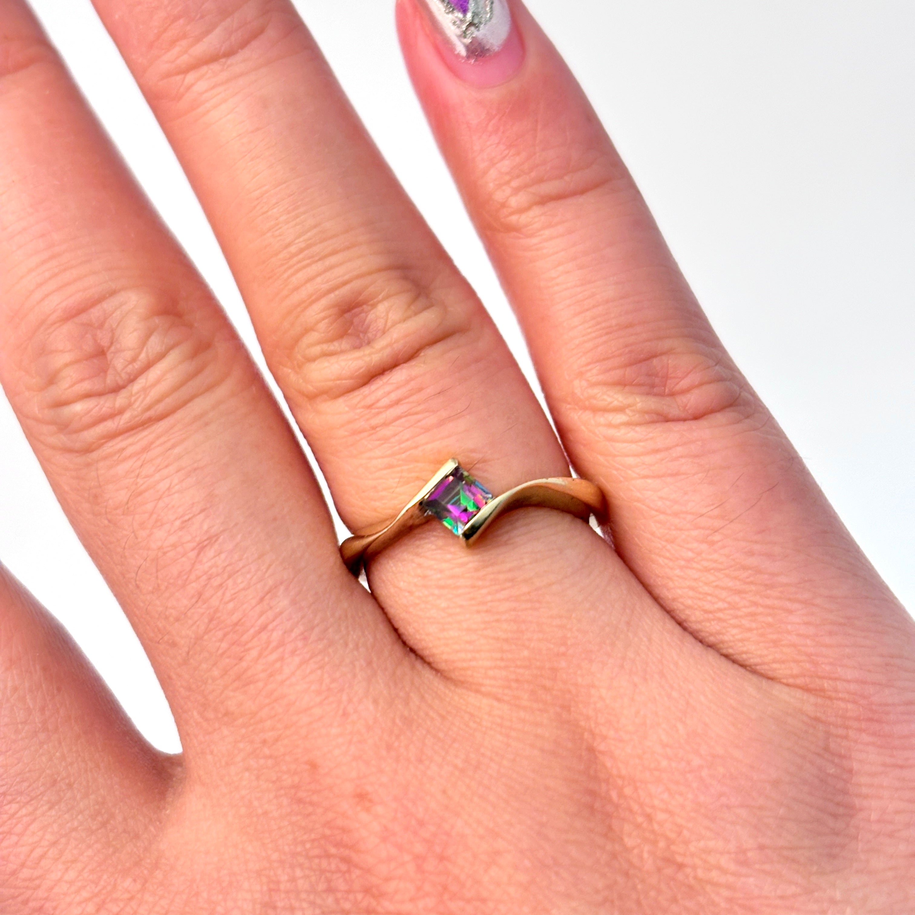 14K Yellow Gold Mystic Topaz Ring | 0.43ct | SZ 7