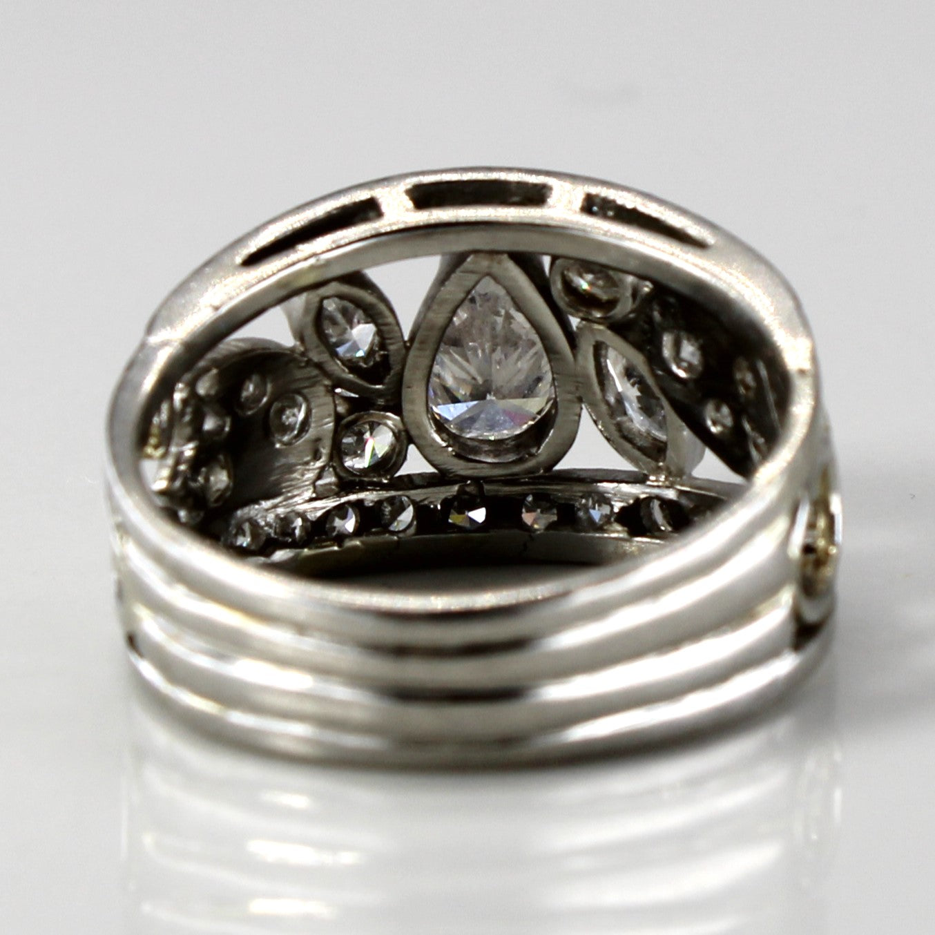 Open Work Multi Diamond Platinum Ring | 1.53ctw | SZ 6.5 |