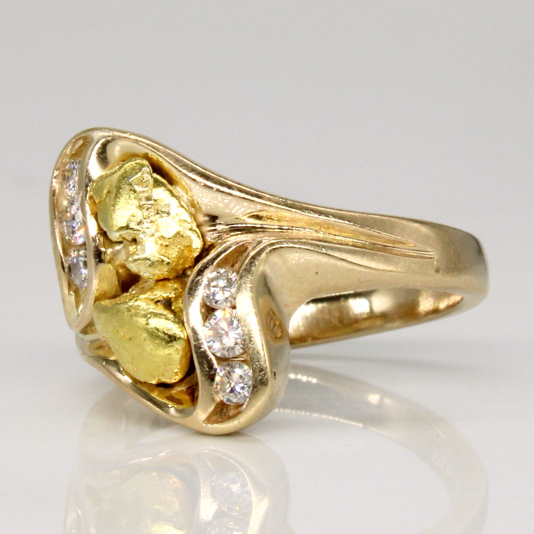 Diamond & Nugget Ring | 0.15ctw | SZ 3.75 |