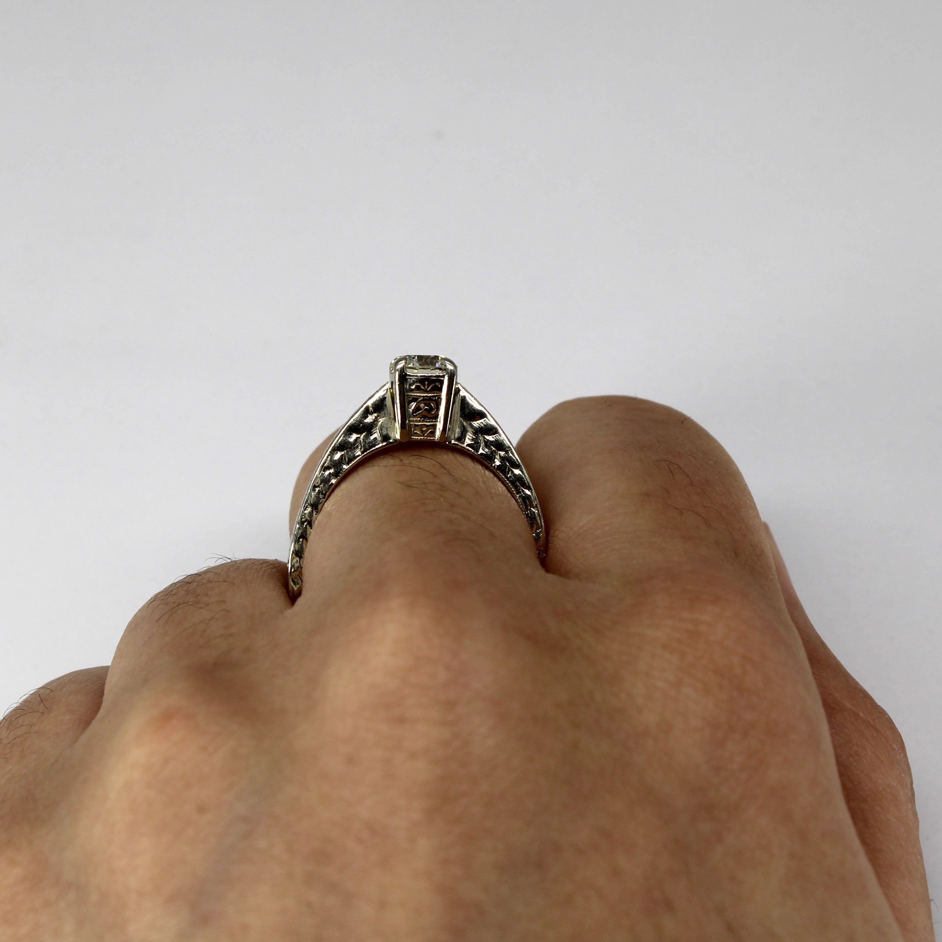 Vintage Diamond Ring with European Shank | 0.68ct SI2 K |SZ 8 |