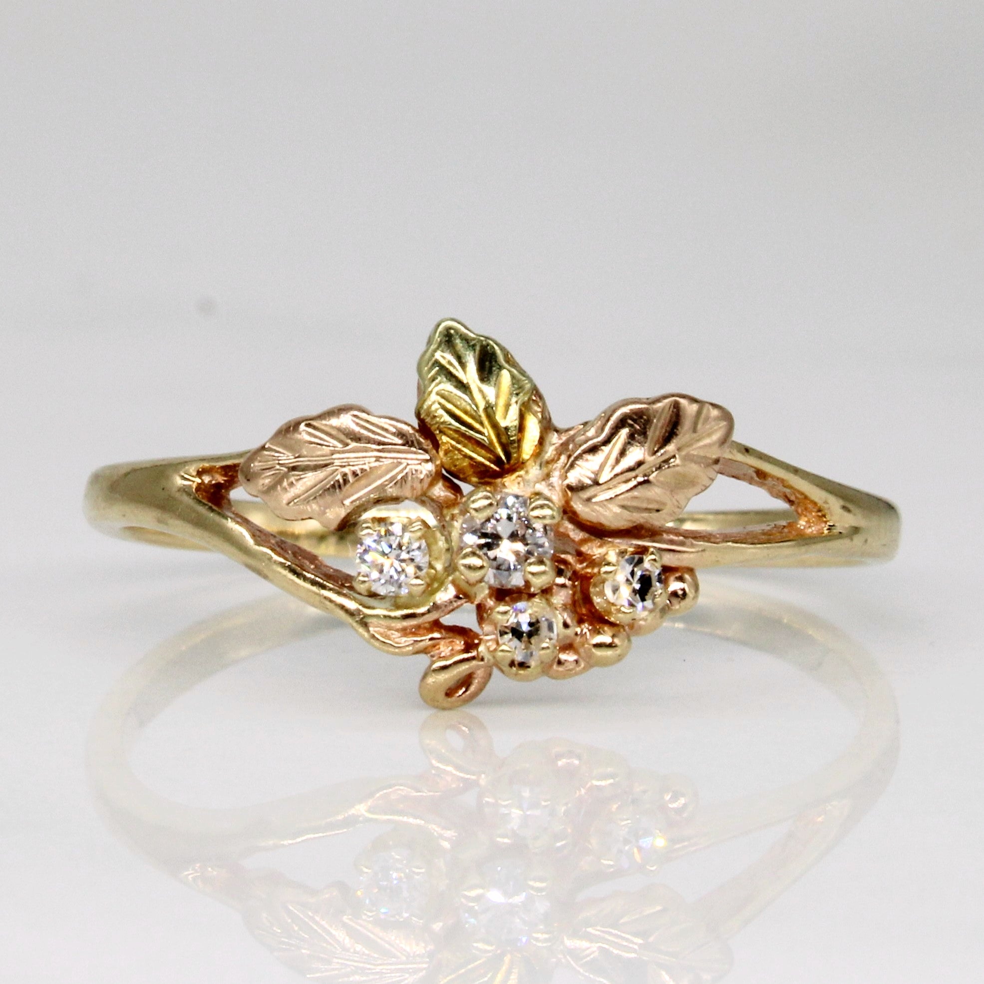 Diamond Leaf Ring | 0.10ctw | SZ 9.5 |