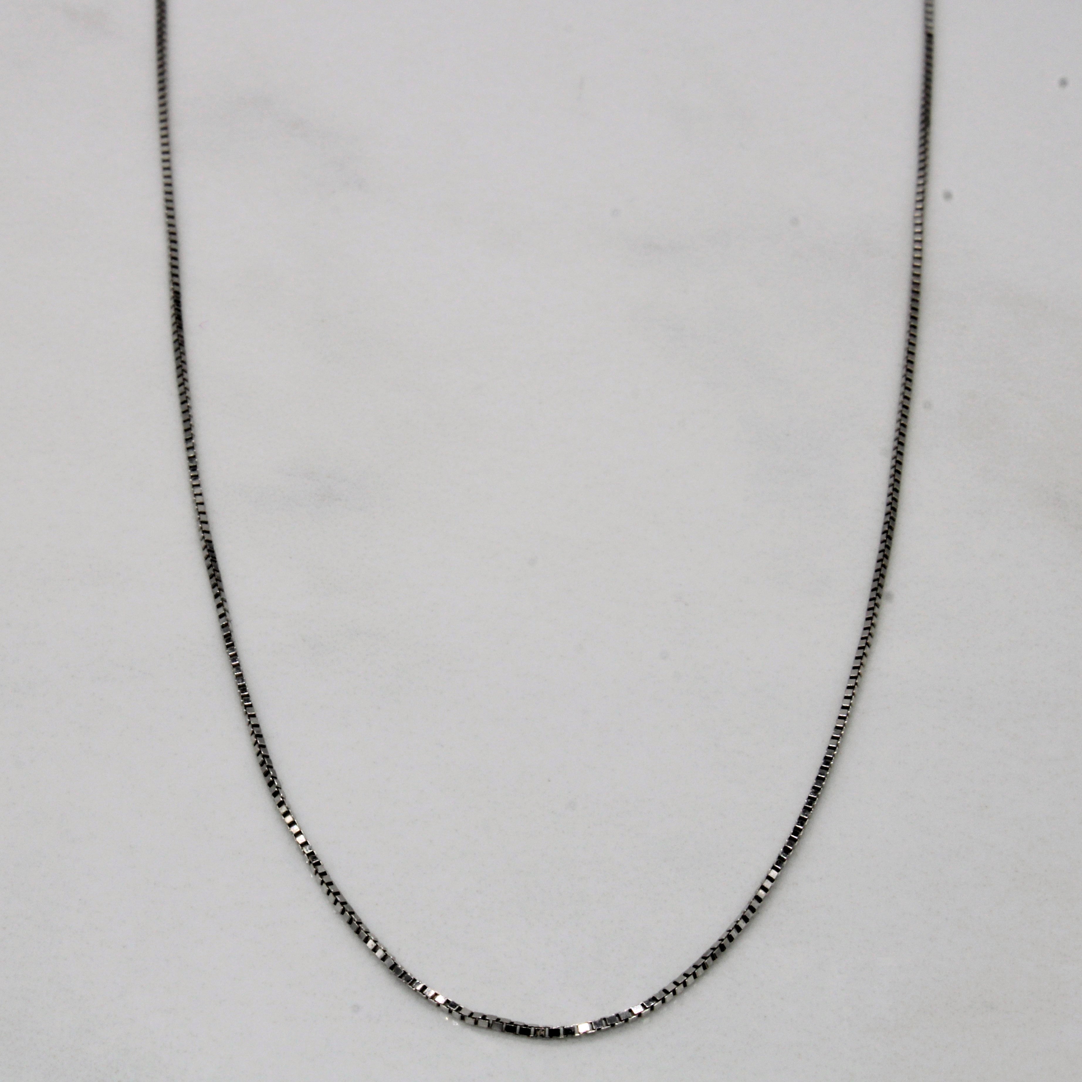 14k White Gold Box Link Chain | 18" |