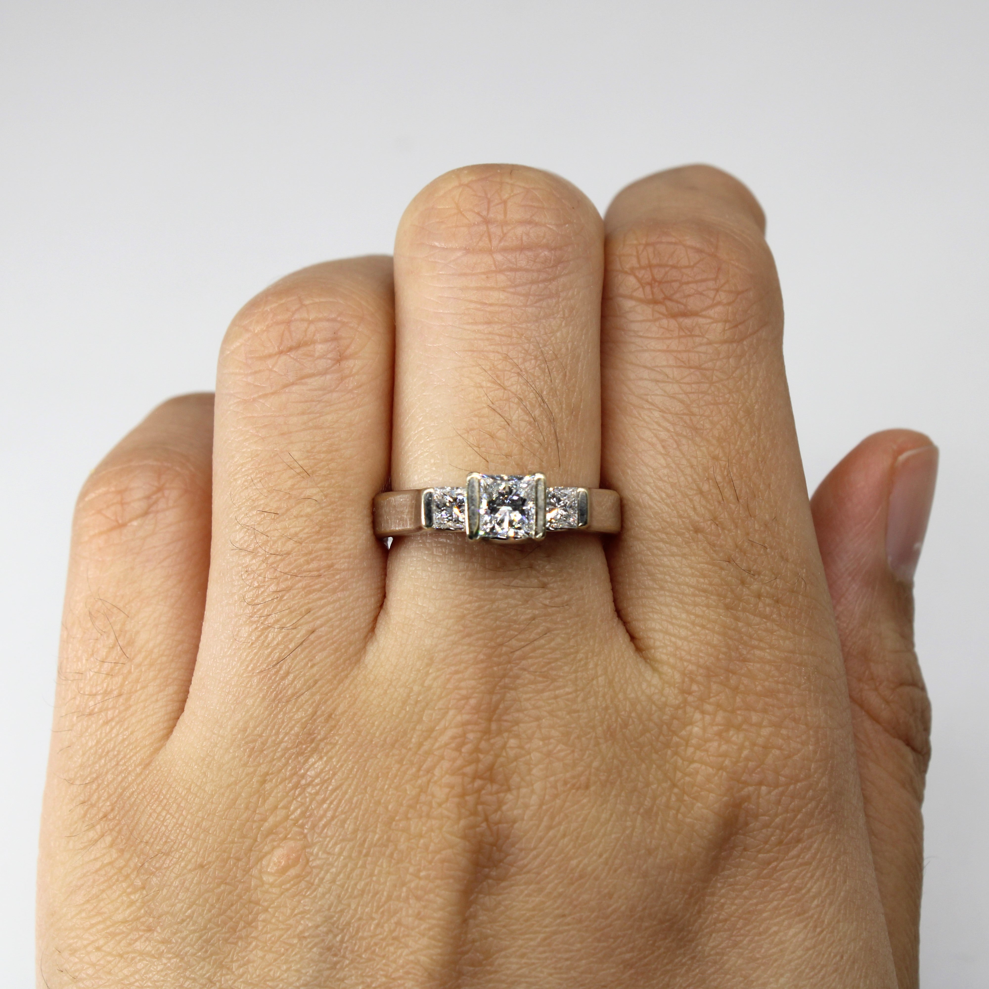 Three Stone Princess Diamond Ring | 1.20ctw VVS2 F/G | SZ 7 |
