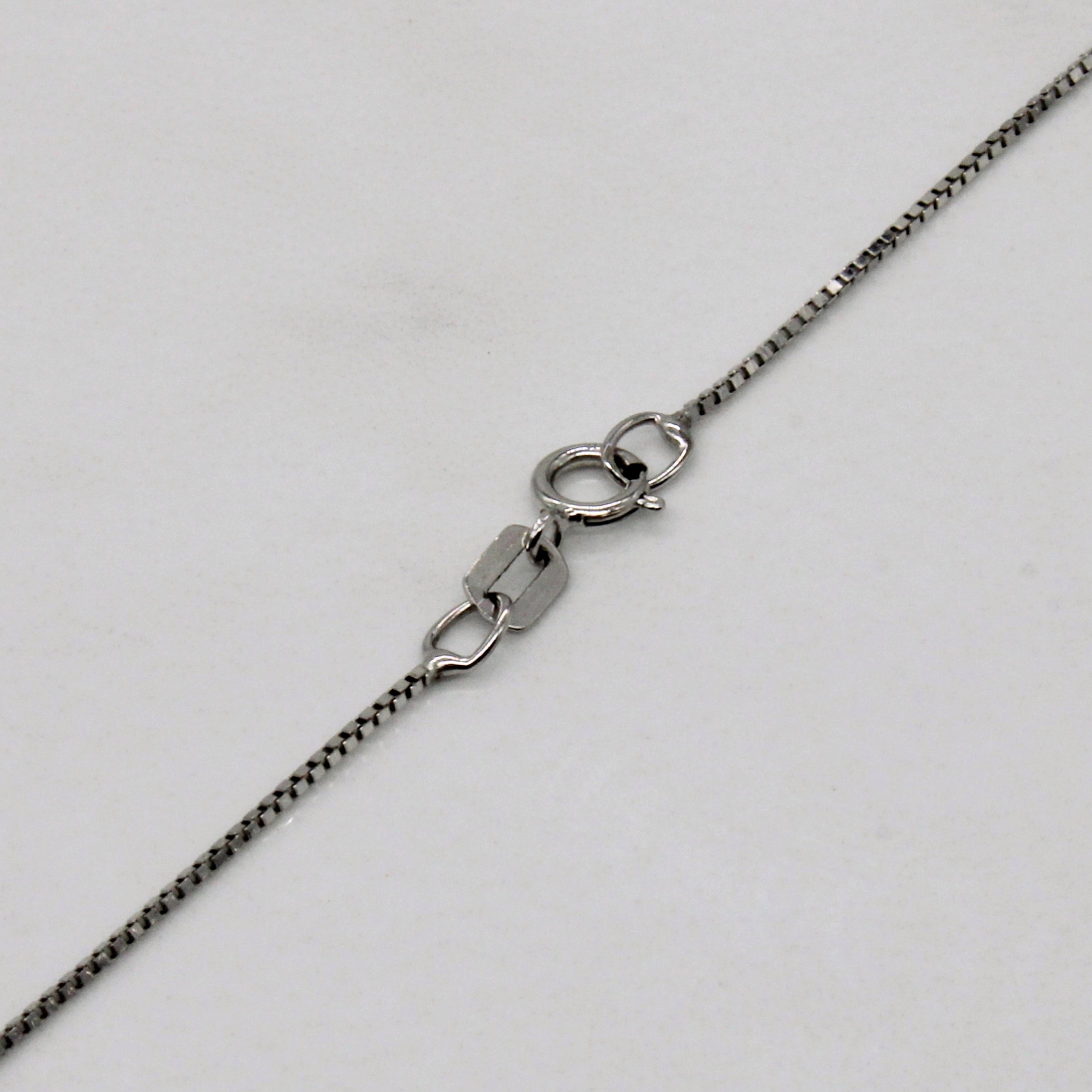 14k White Gold Box Link Chain | 18" |