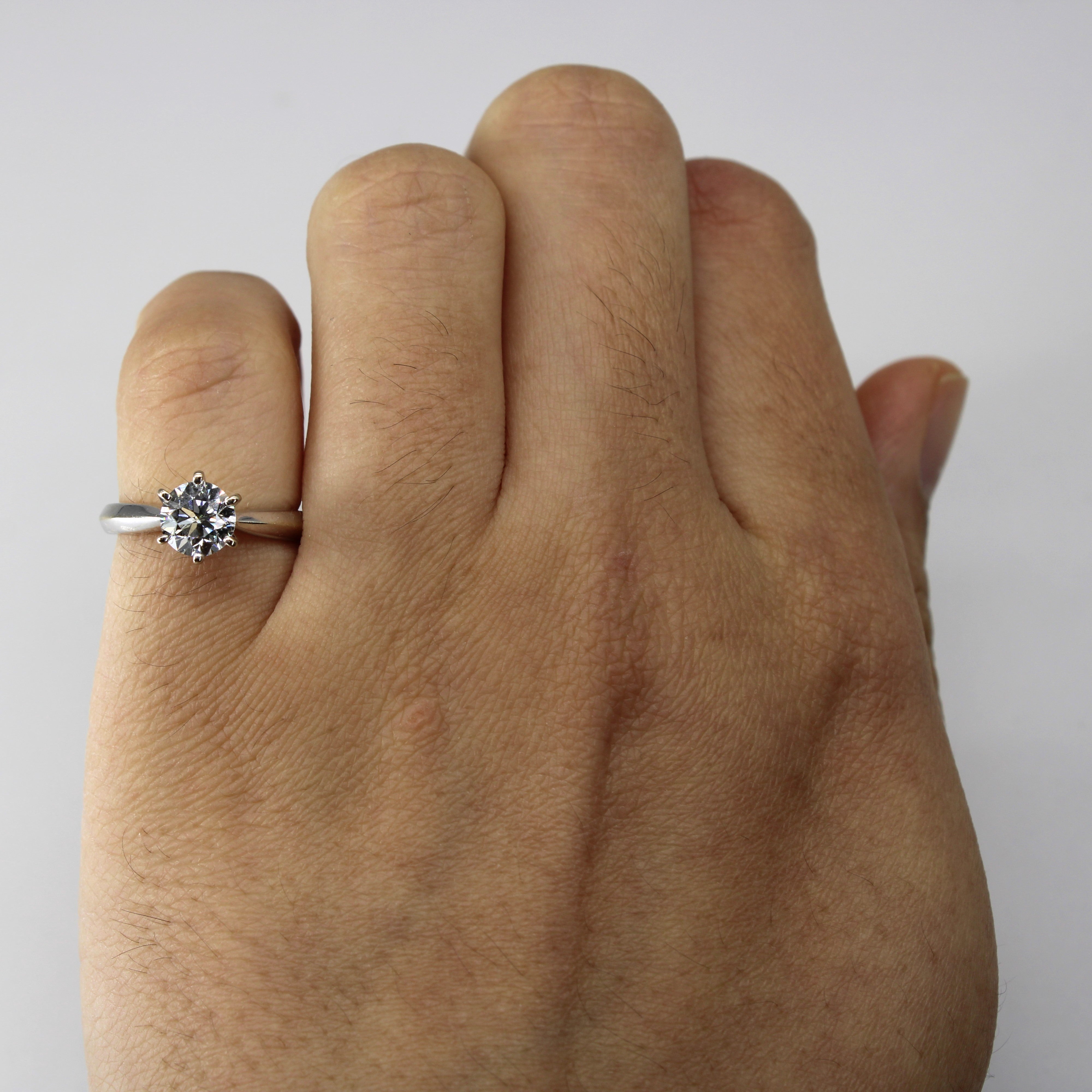 Six Prong Solitaire Diamond Ring | 0.90ct SI2/I1 I/J | SZ 3.5 |