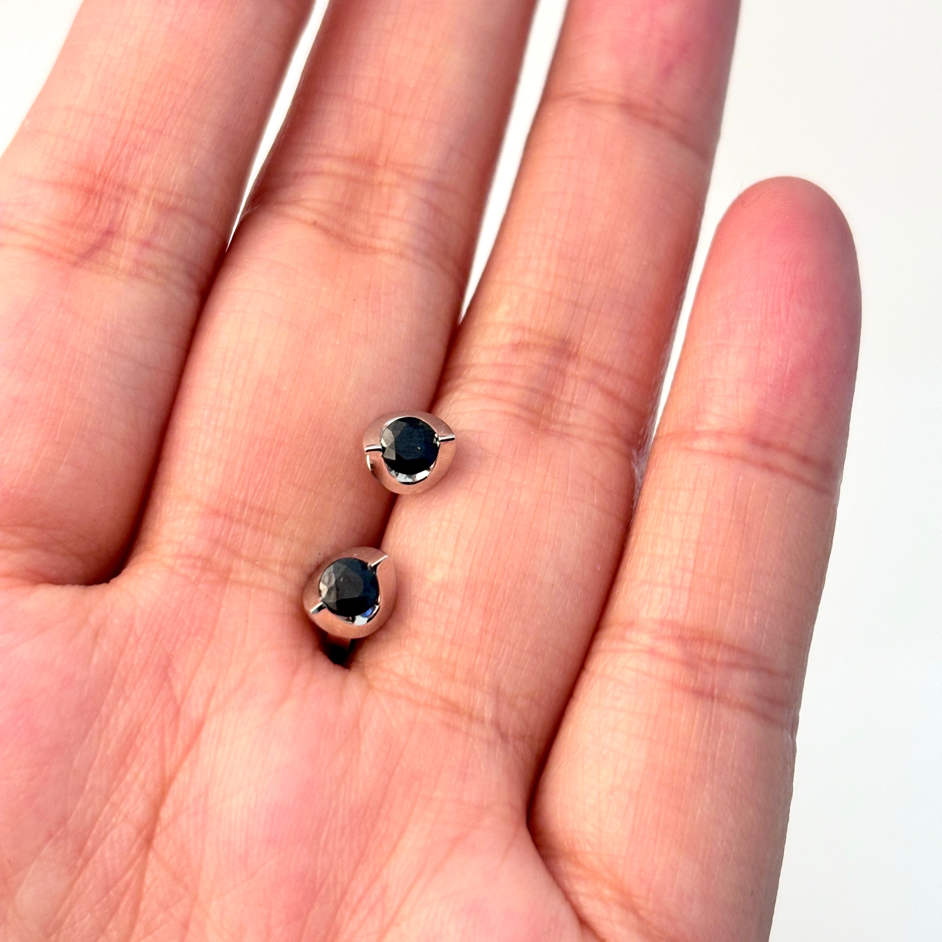 10K White Gold Sapphire Earrings | 0.57ctw