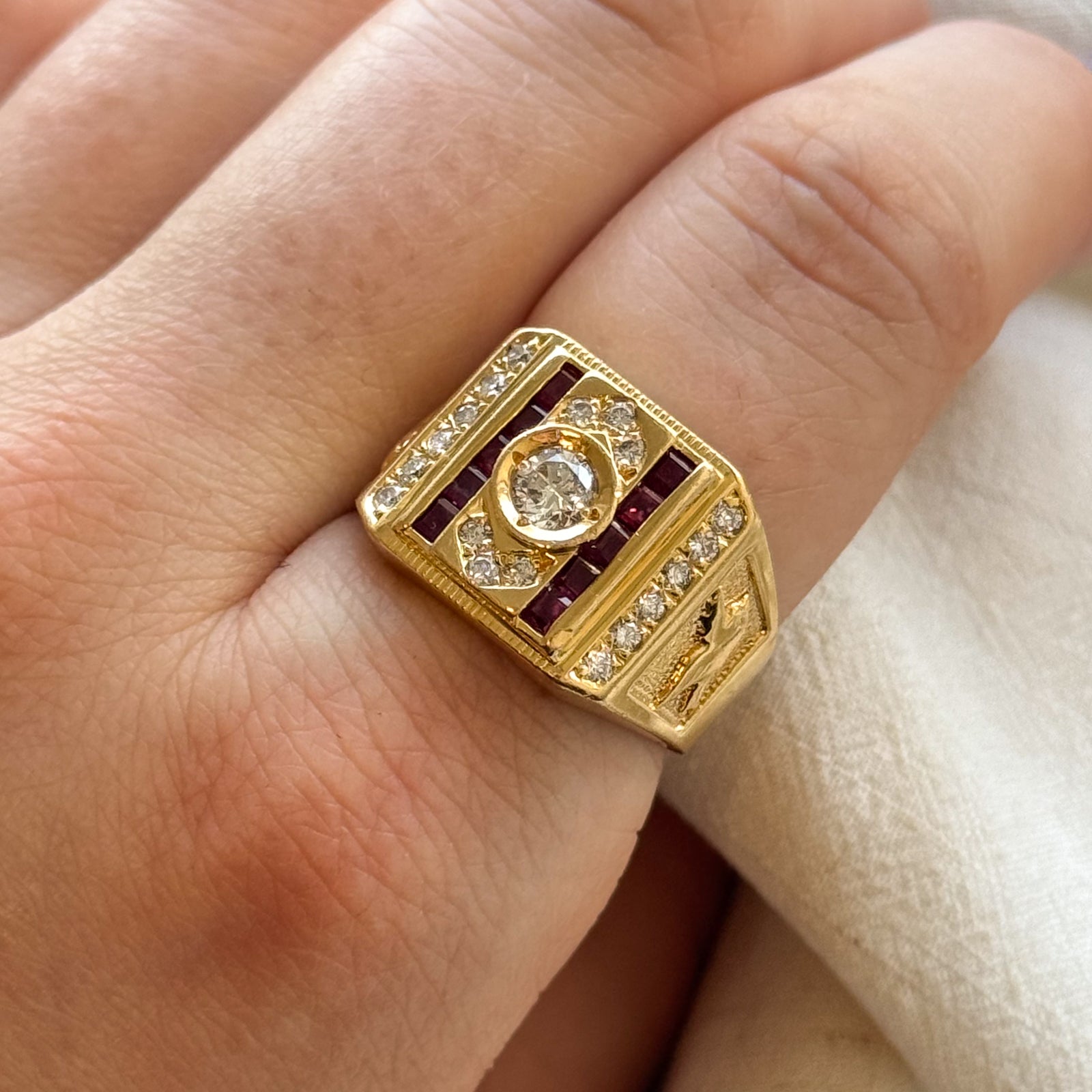 Diamond & Ruby Cocktail Ring | 0.62ctw, 0.50ctw | SZ 8.75 |
