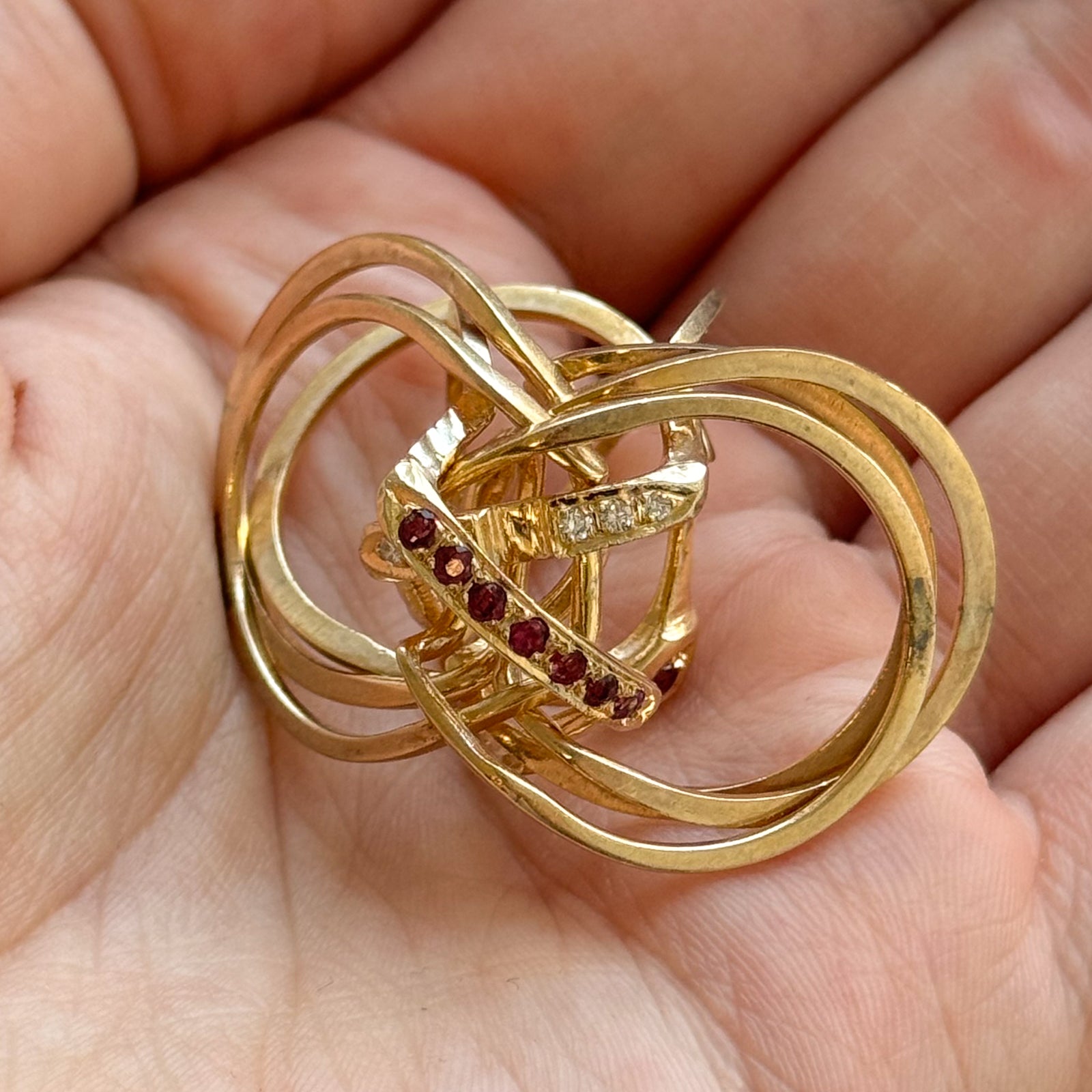 Ruby & Diamond Puzzle Ring | 0.25ctw, 0.09ctw | SZ 9.75 |