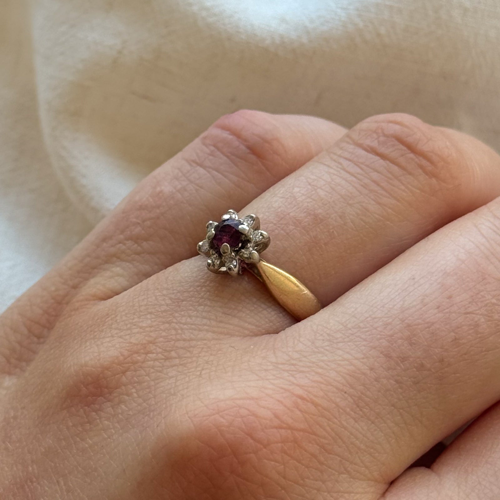 Ruby & Diamond Halo Ring | 0.20ct, 0.07ctw | SZ 6 |