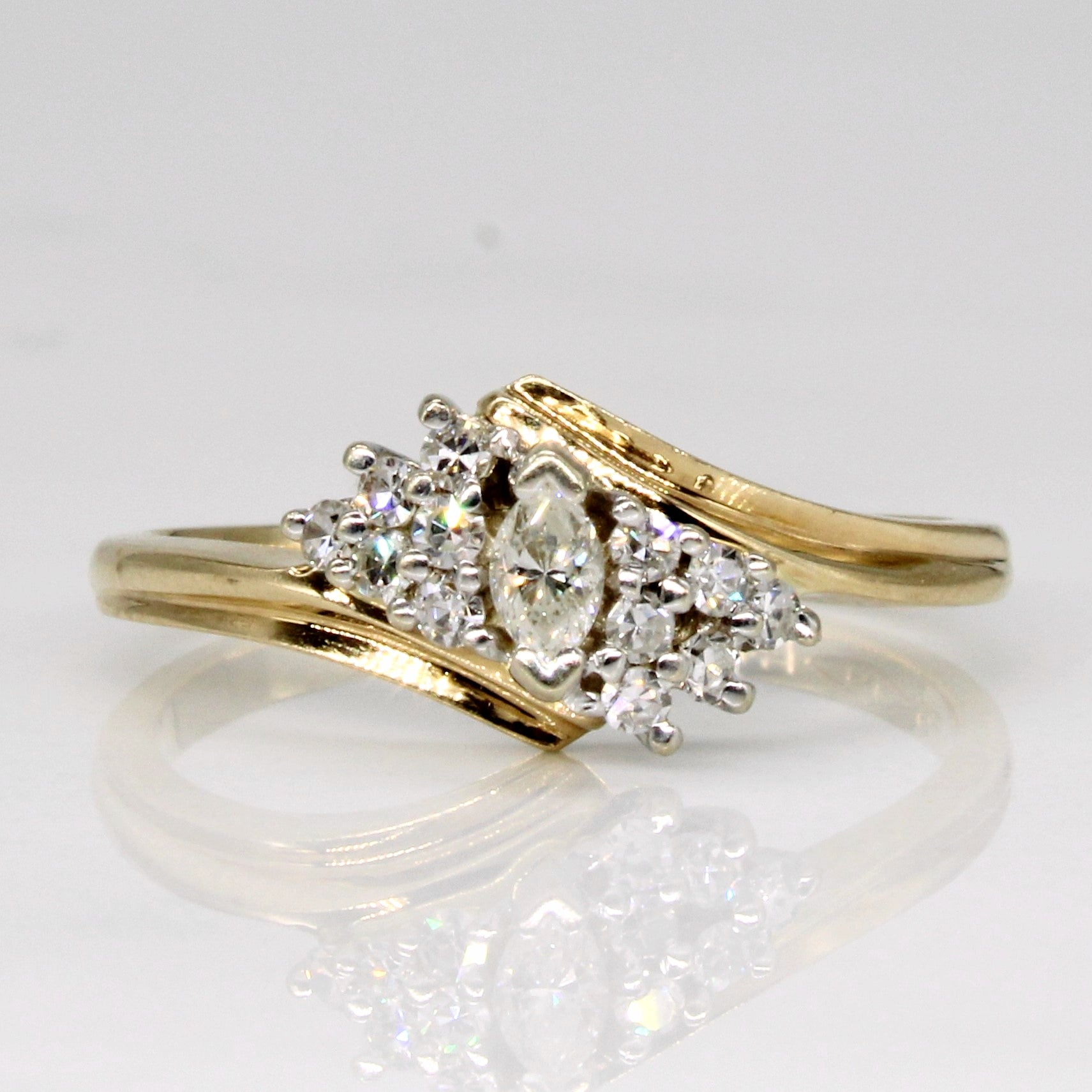 Bague cascade de diamants | 0,18 ct | Taille 6,5 |