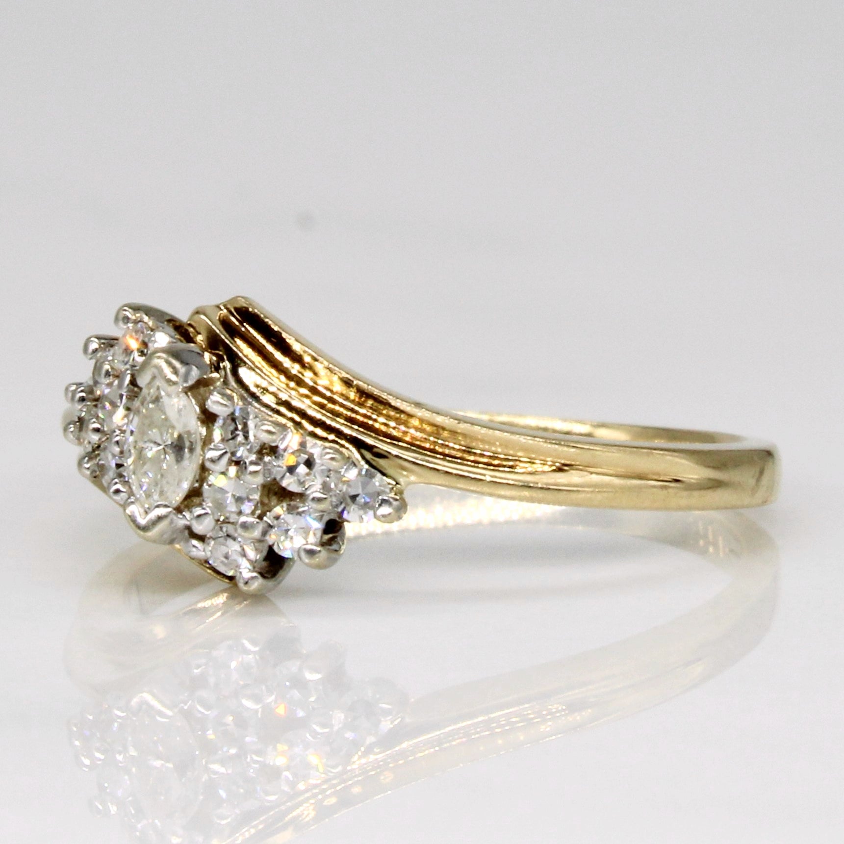 Bague cascade de diamants | 0,18 ct | Taille 6,5 |