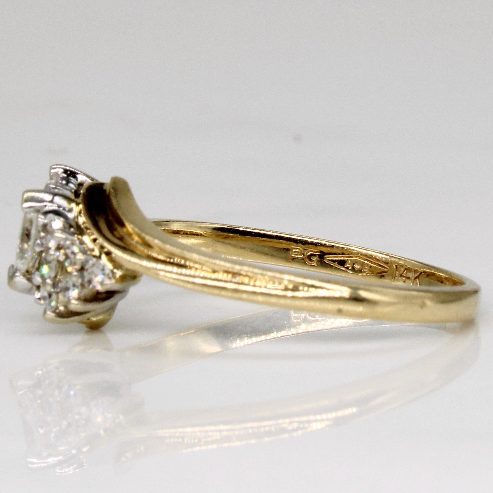 Bague cascade de diamants | 0,18 ct | Taille 6,5 |