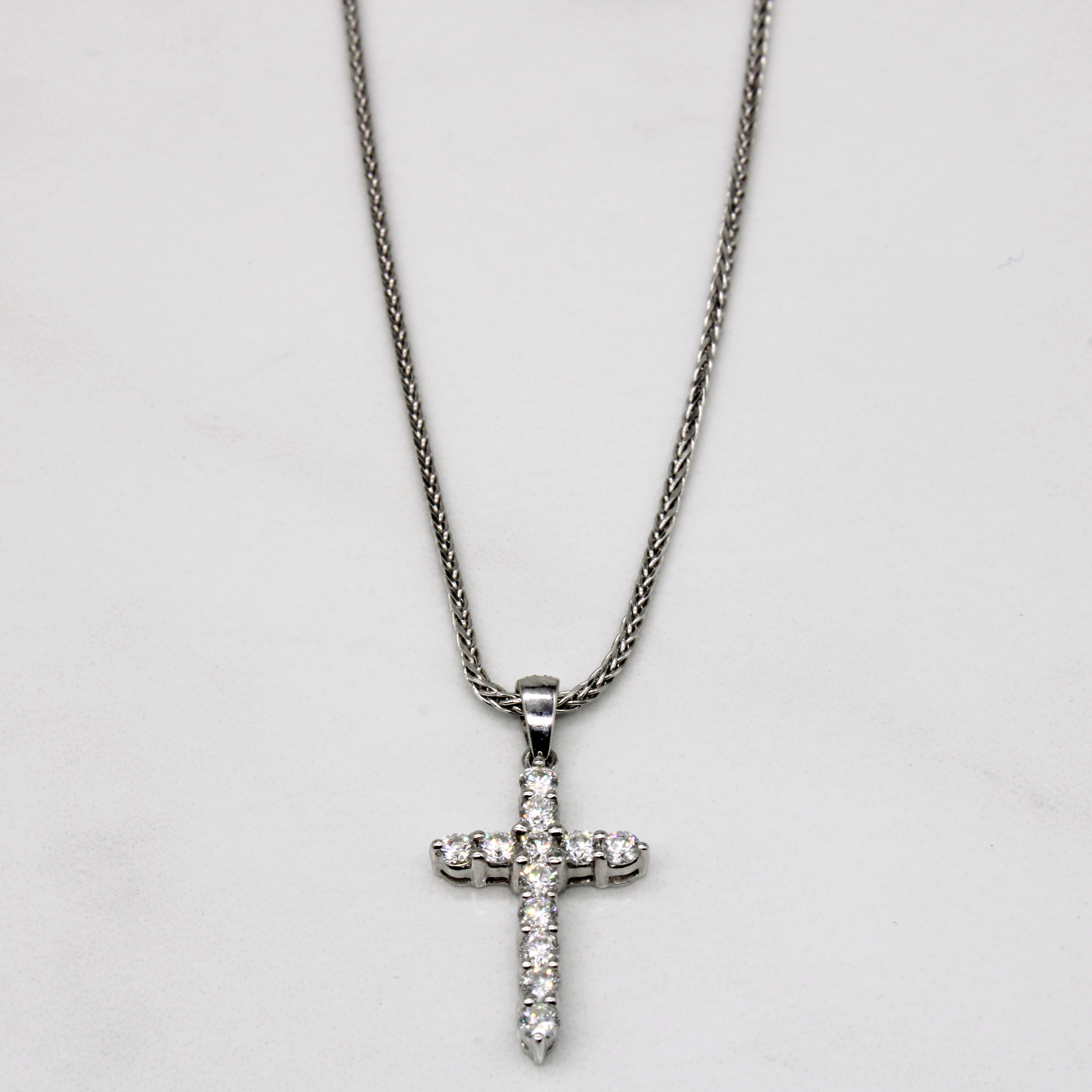 Diamond Cross Pendant & Necklace | 0.51ctw | 15" |