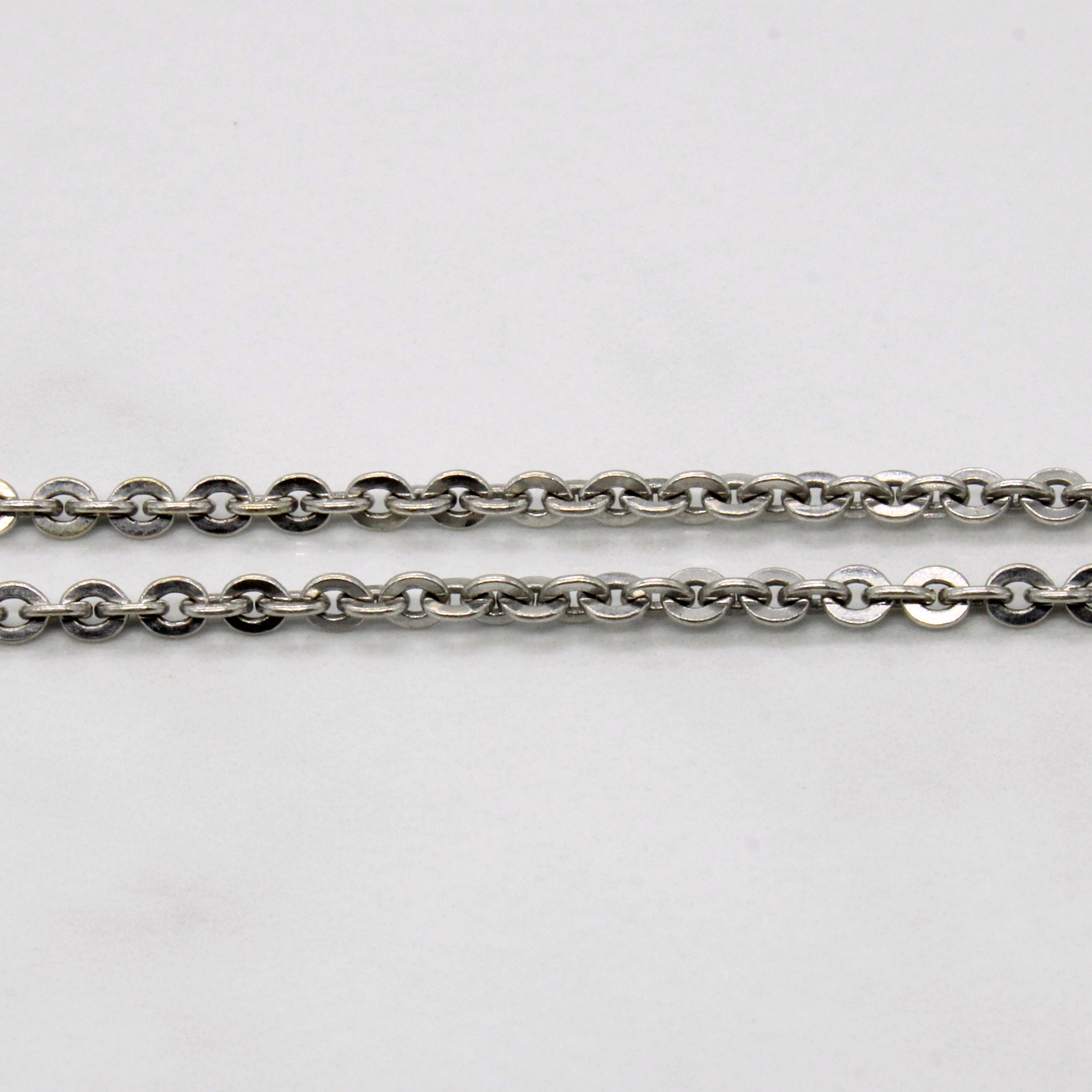 14k White Gold Oval Link Chain | 16" |