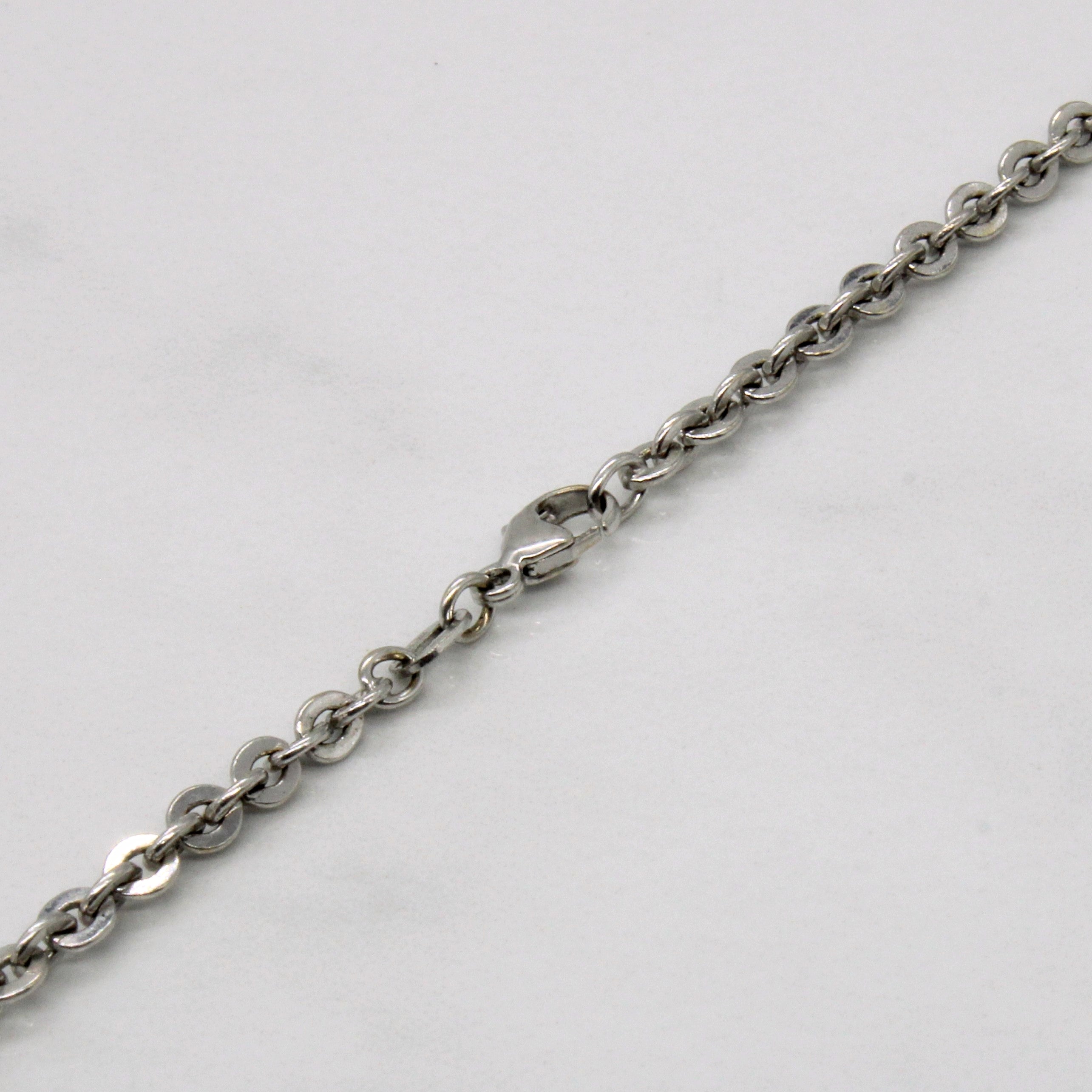 14k White Gold Oval Link Chain | 16" |