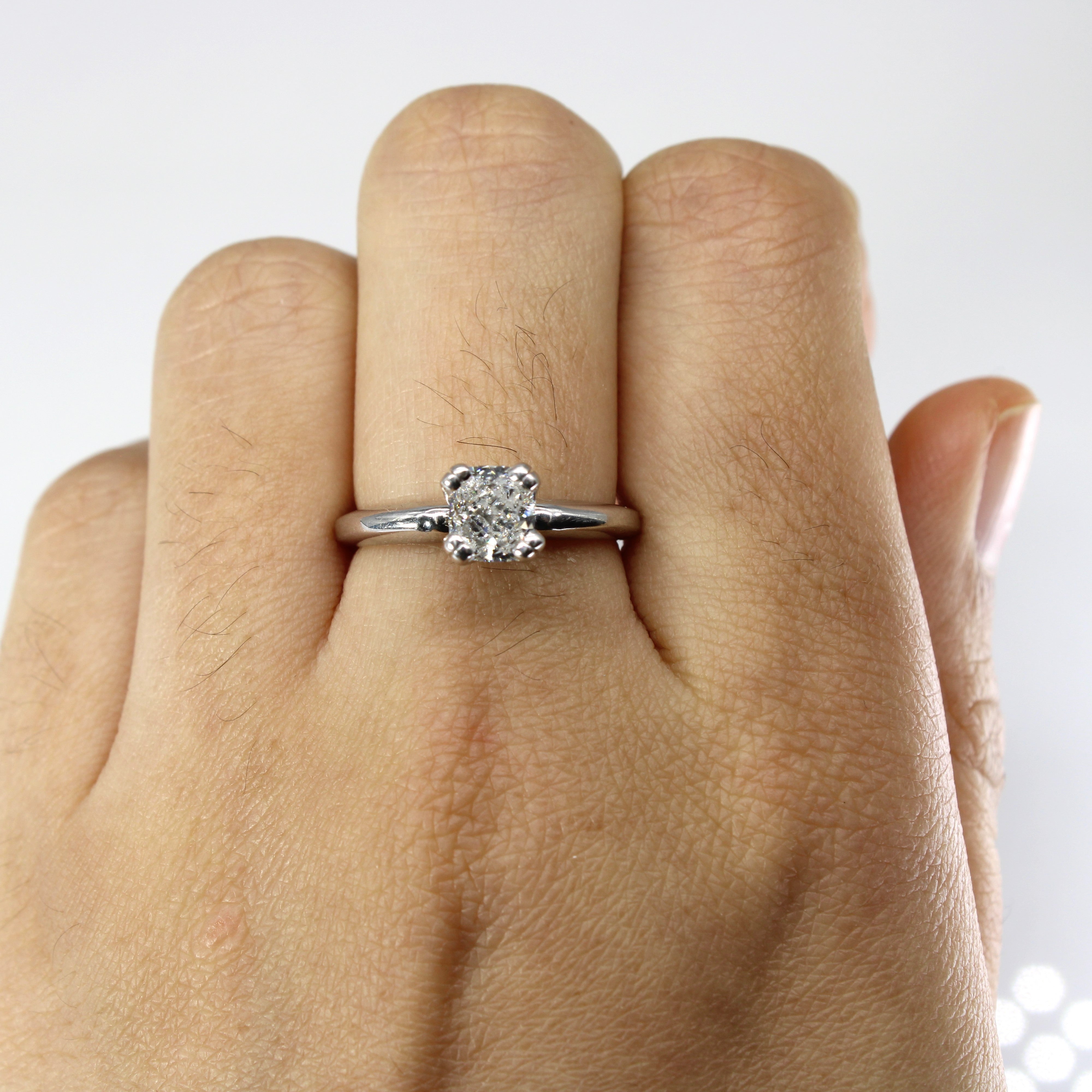 Solitaire Cushion Diamond Engagement Ring | 0.82ct SI2/I1 G/H | SZ 7 |